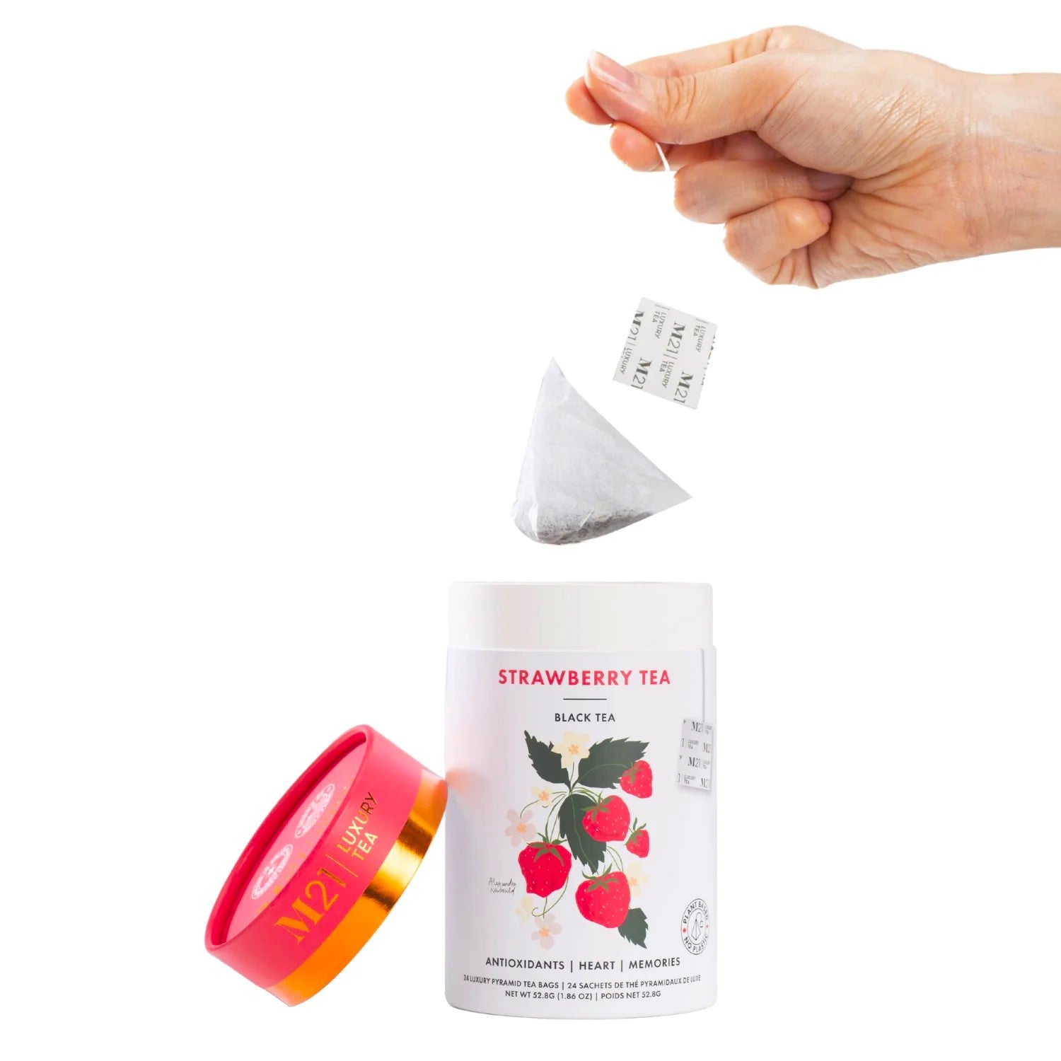 This deliciously fresh, luxury tea truly captures the taste of fresh strawberries with its sweet and intense flavor. Made from high-altitude black tea, strawberries, and natural flavors, this tea is full of antioxidants and can be served hot or iced.