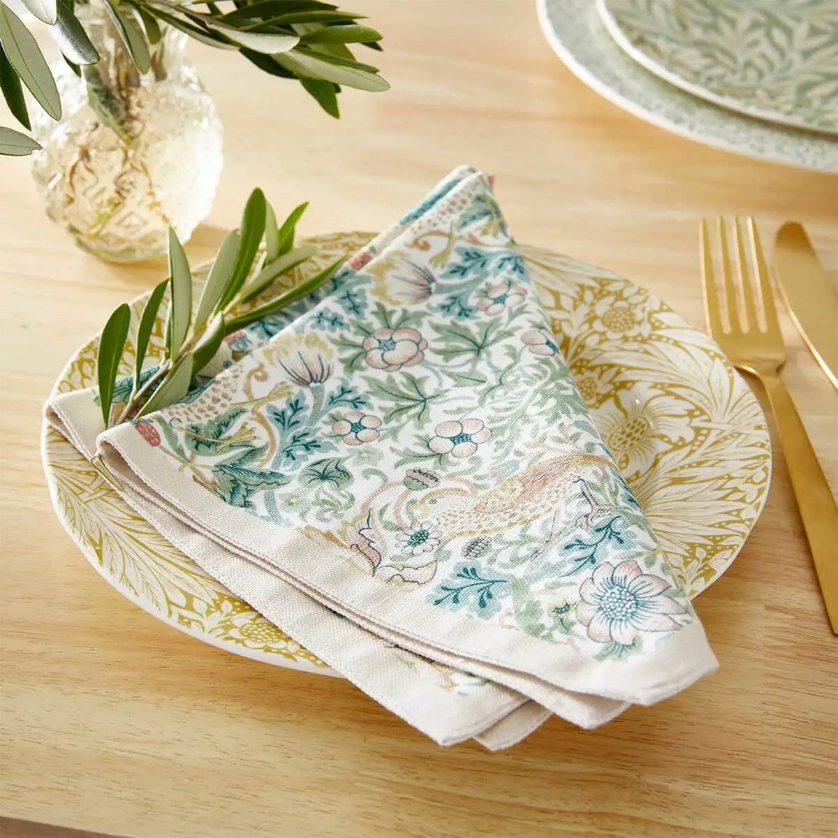 STRAWBERRY THIEF COTTON NAPKINS - SET OF TWO