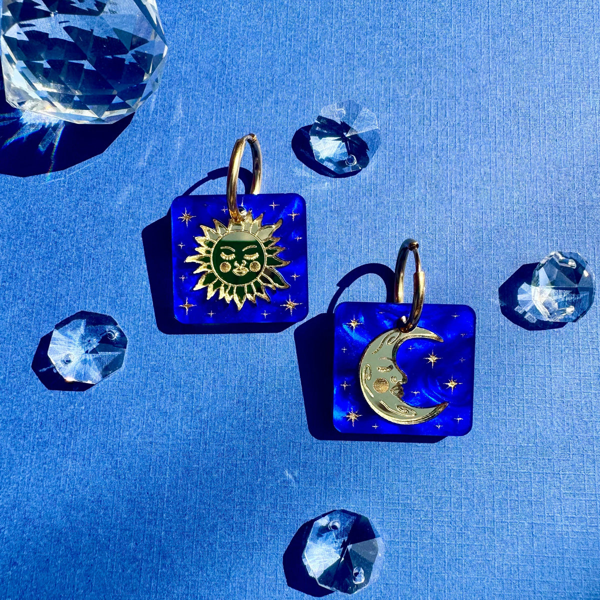 SUN & MOON TILE EARRINGS