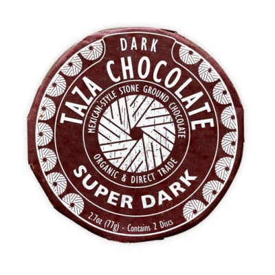 Stone ground, organic Mexican-style 85% super dark chocolate discs bursting with bold, intense cacao flavor. These rustic, minimally processed discs let you experience chocolate with true grit! Two delicious chocolate discs in each package, perfect for sharing. It is also dairy free, soy free, and vegan. 2.7 oz.