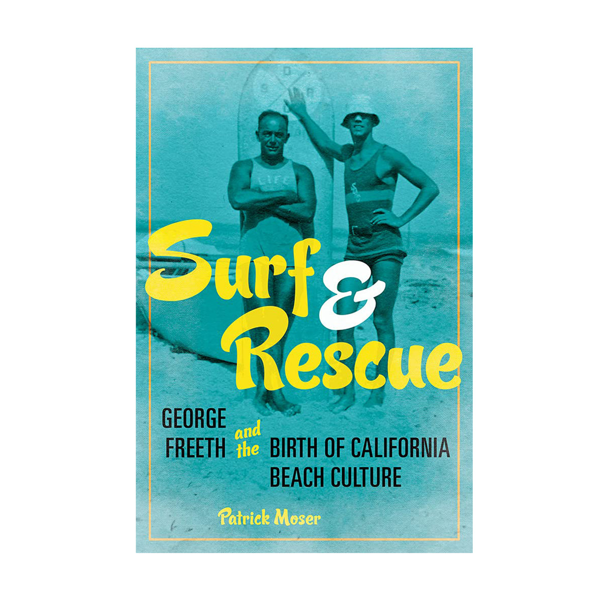 Book cover of 'Surf & Rescue' with two surfers and a blue background