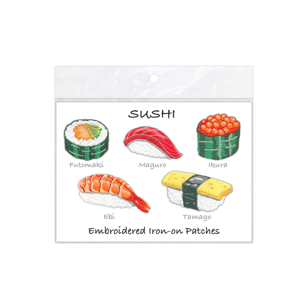 EMBROIDERED SUSHI IRON-ON PATCHES