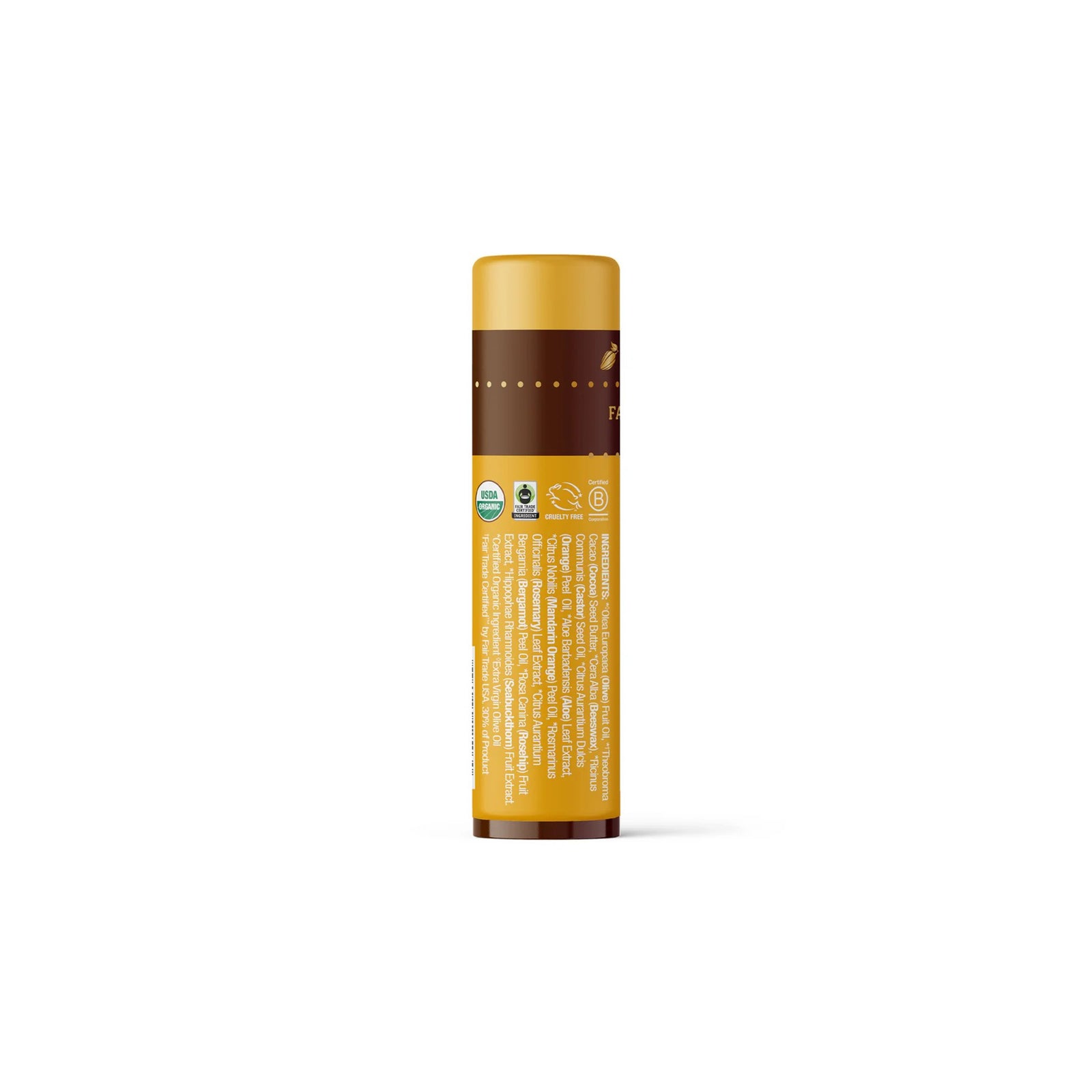 Sweet Orange Lip Balm with a visible brand label on a white background