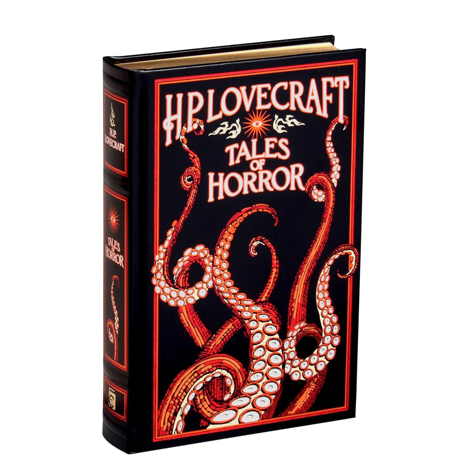 Book titled 'Tales of Horror' by H.P. Lovecraft with octopus design on cover