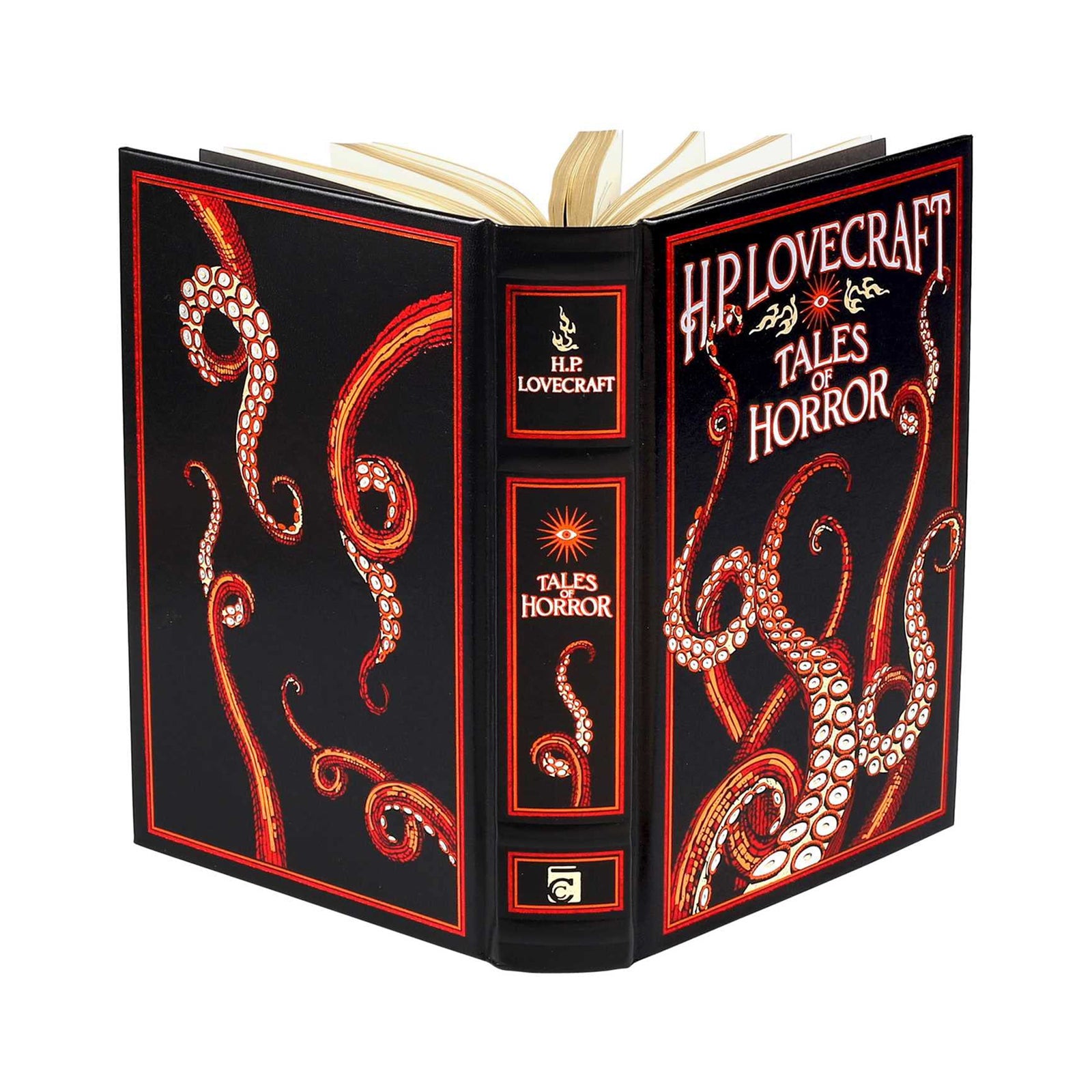 Book titled 'Tales of Horror' by H.P. Lovecraft with octopus design on cover