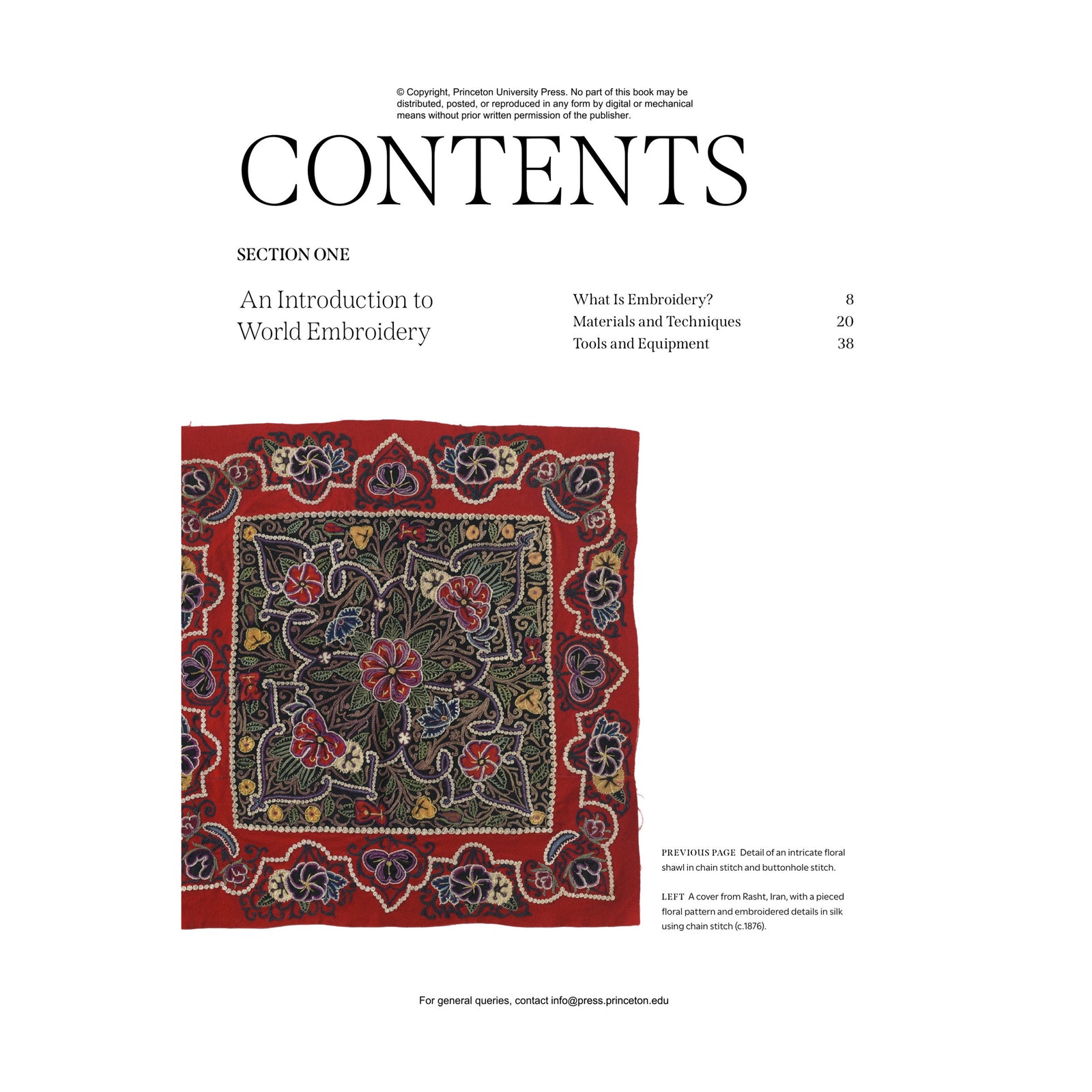 The Atlas of World Embroidery book cover by Gillian Vogelsang-Eastwood, featuring a cream background with a colorful border of floral and botanical embroidery designs and red title text.