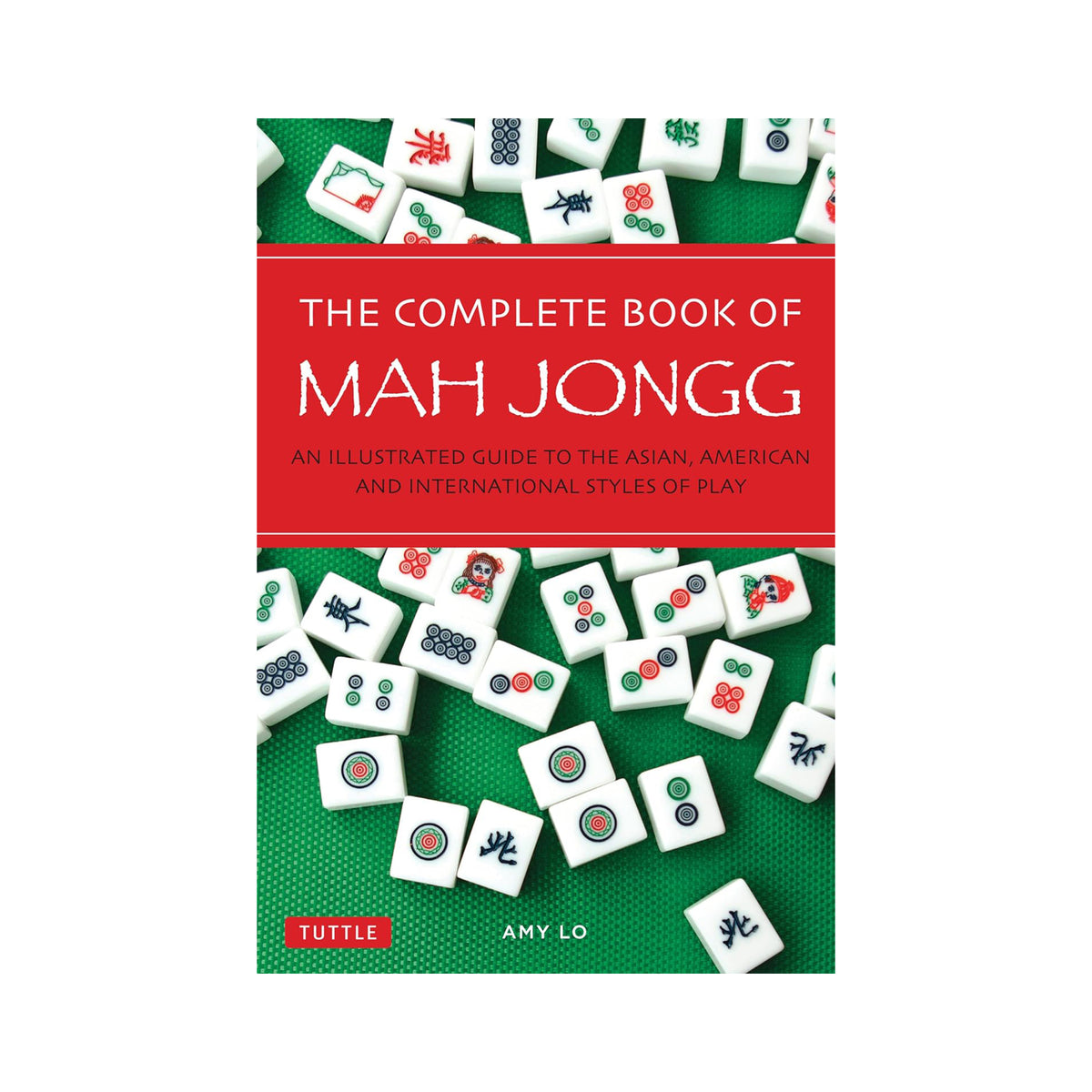 Book cover of 'The Complete Book of Mah Jongg' with tiles on a green background