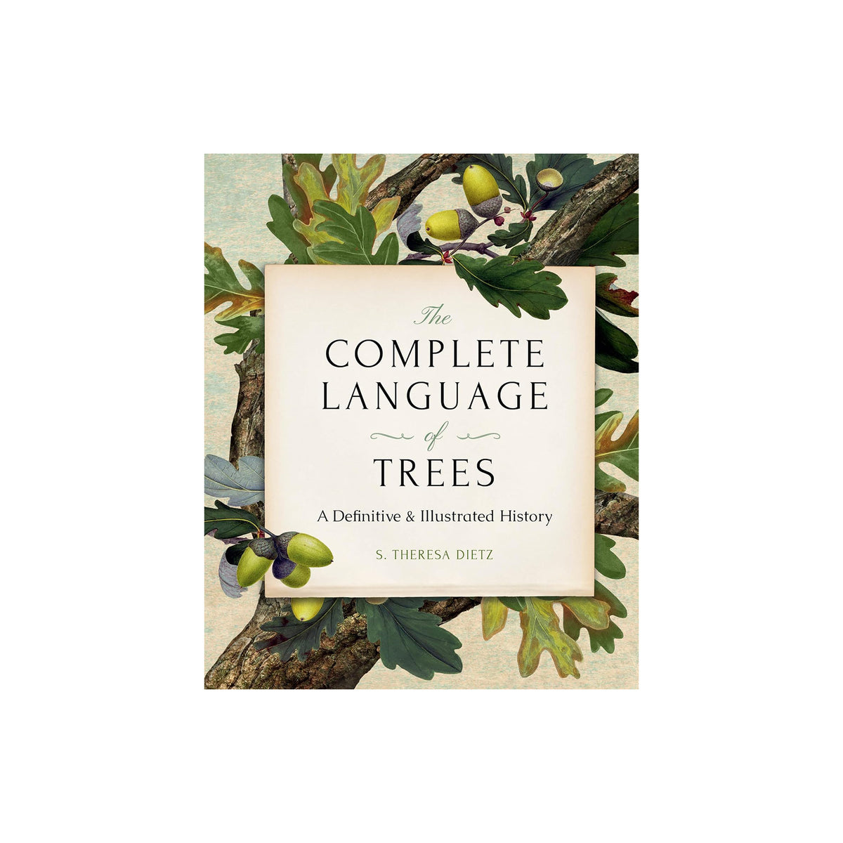Book cover of 'The Complete Language of Trees' with tree illustrations on a white background