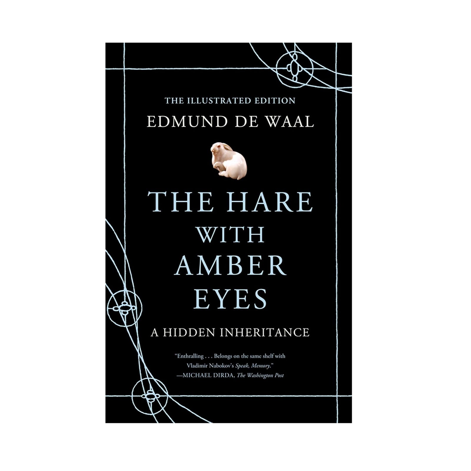 Book cover of 'The Hare with Amber Eyes' by Edmund de Waal on a black background
