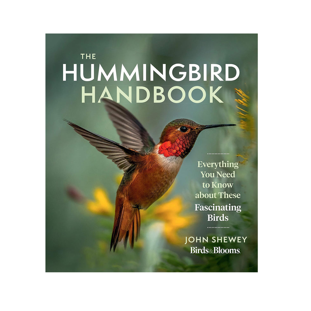 Book cover of 'The Hummingbird Handbook' with a hummingbird on a green background
