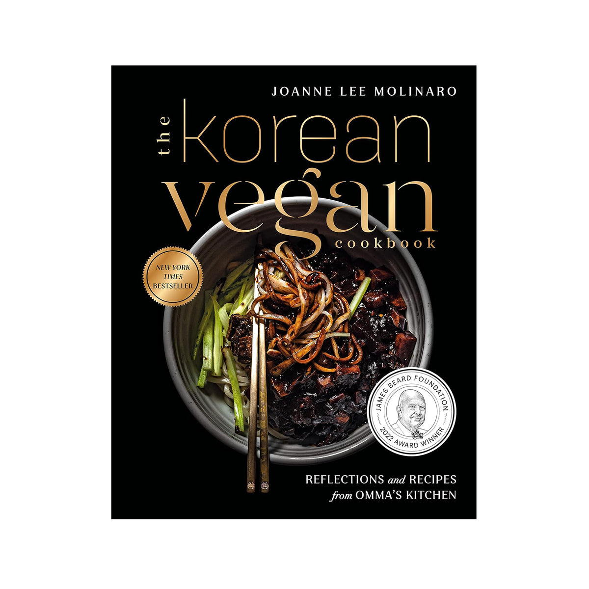 Book cover of 'The Korean Vegan Cookbook' by Joanne Lee Molinaro on a white background