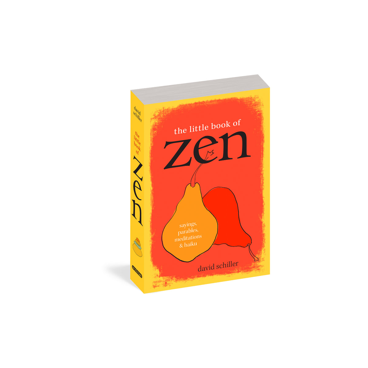 The little book of zen: savings, pitfalls, meditations & habits by david schiller, shown as a 3D book mockup on a white background.