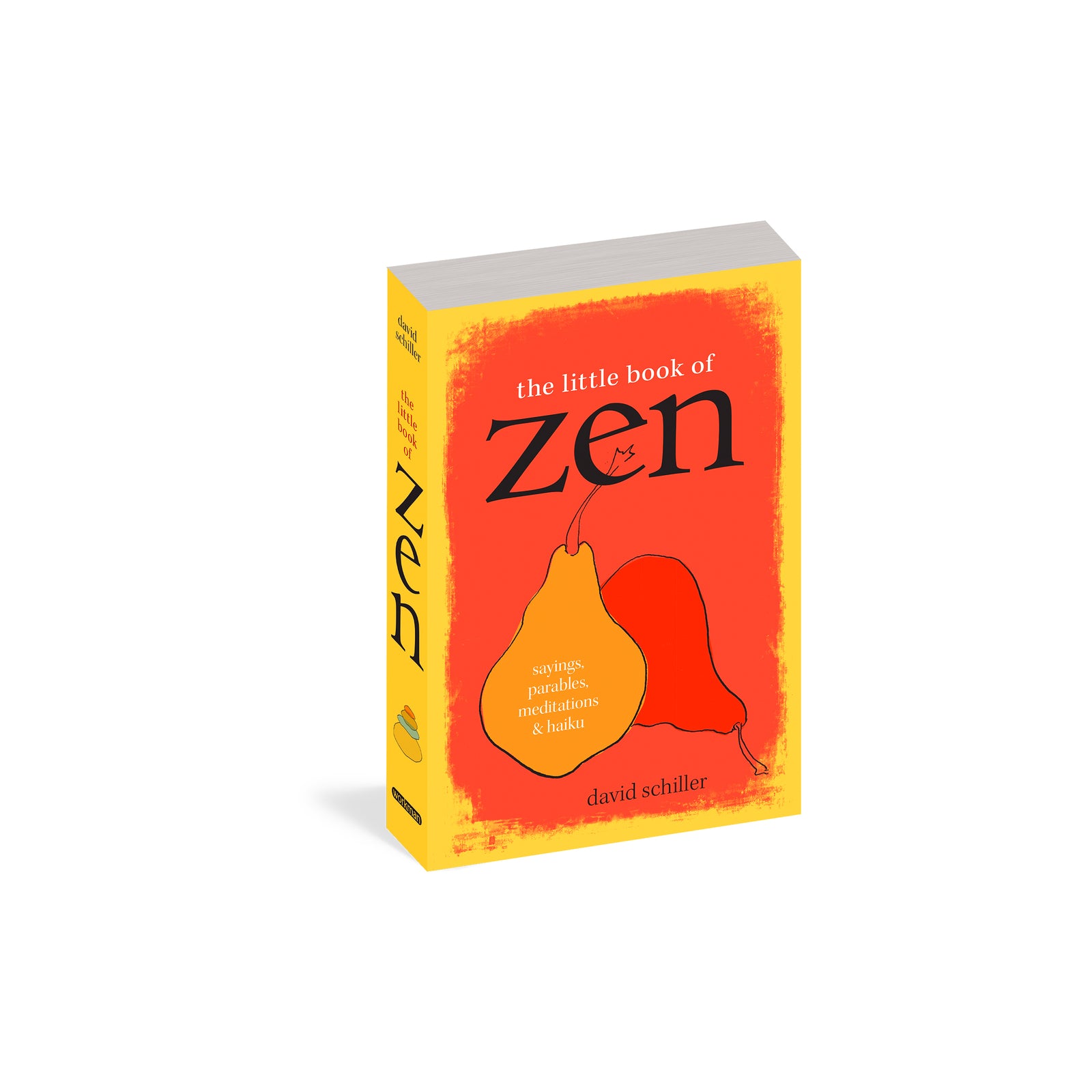 The little book of zen: savings, pitfalls, meditations & habits by david schiller, shown as a 3D book mockup on a white background.