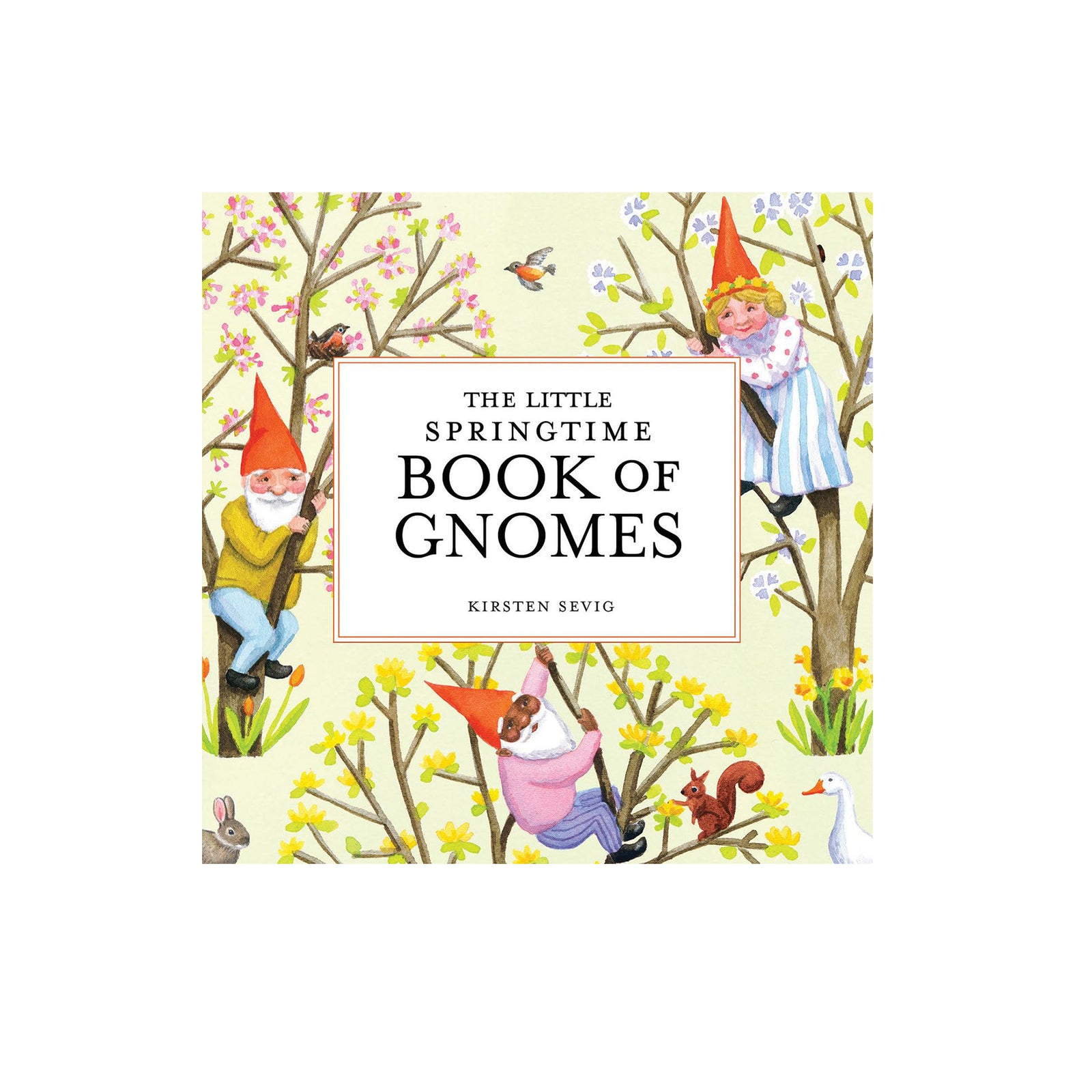Book cover of 'The Little Springtime Book of Gnomes' with illustrations of gnomes in a forest setting.