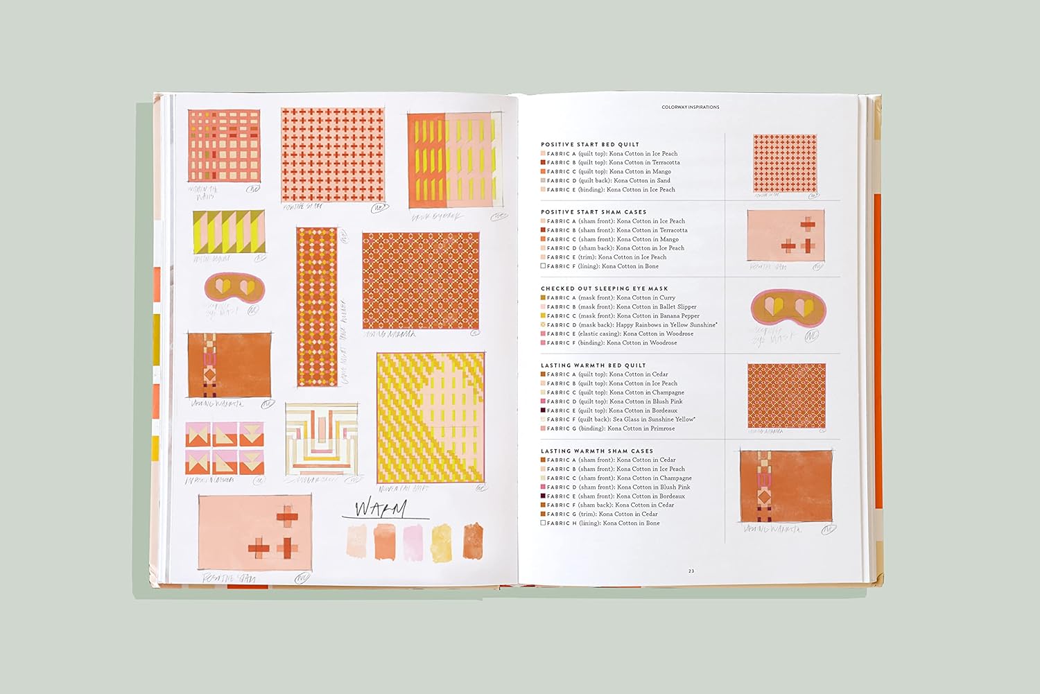 Perfect for beginners and experienced quilters alike, this quilting book features simple illustrations and easy-to-follow steps that teach you how to make 15+ beautiful quilt projects for around your home, including everything from placemats to a throw pillow to a matching bed quilt and pillow shams. Hardcover.