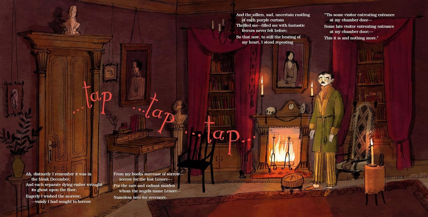 Book cover of 'The Raven' with illustrated characters and a raven.