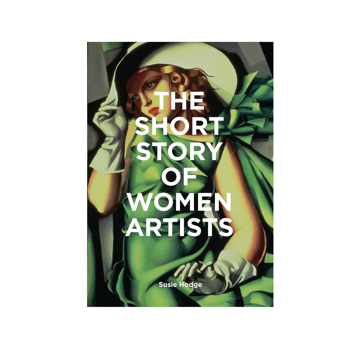 Book cover of 'The Short Story of Women Artists' with a stylized illustration of a woman in a green dress.