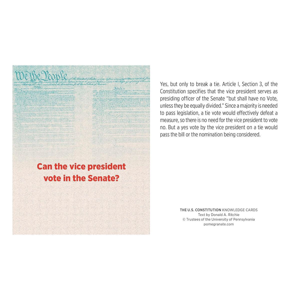 THE U.S. CONSTITUTION QUIZ DECK