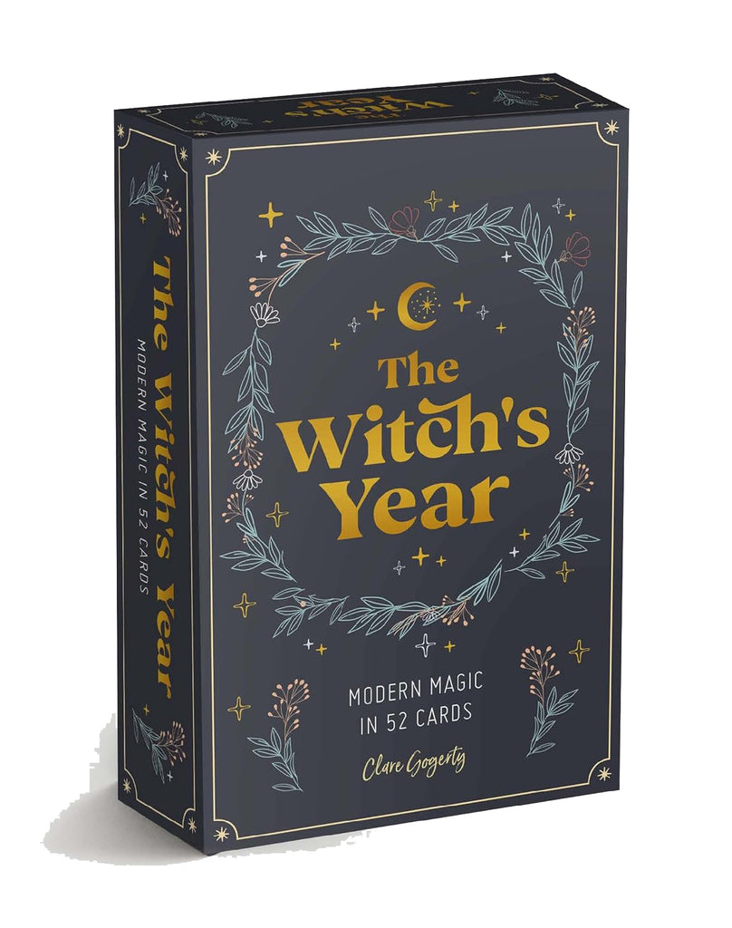 A year-long magical adventure with everything the modern witch needs to develop their witchy practice. Whether you are a practicing witch or an aspiring one, this card deck will furnish you with the knowledge to enrich your journey and to sprinkle magic and enchantment over every day. Card deck containing 52 cards.