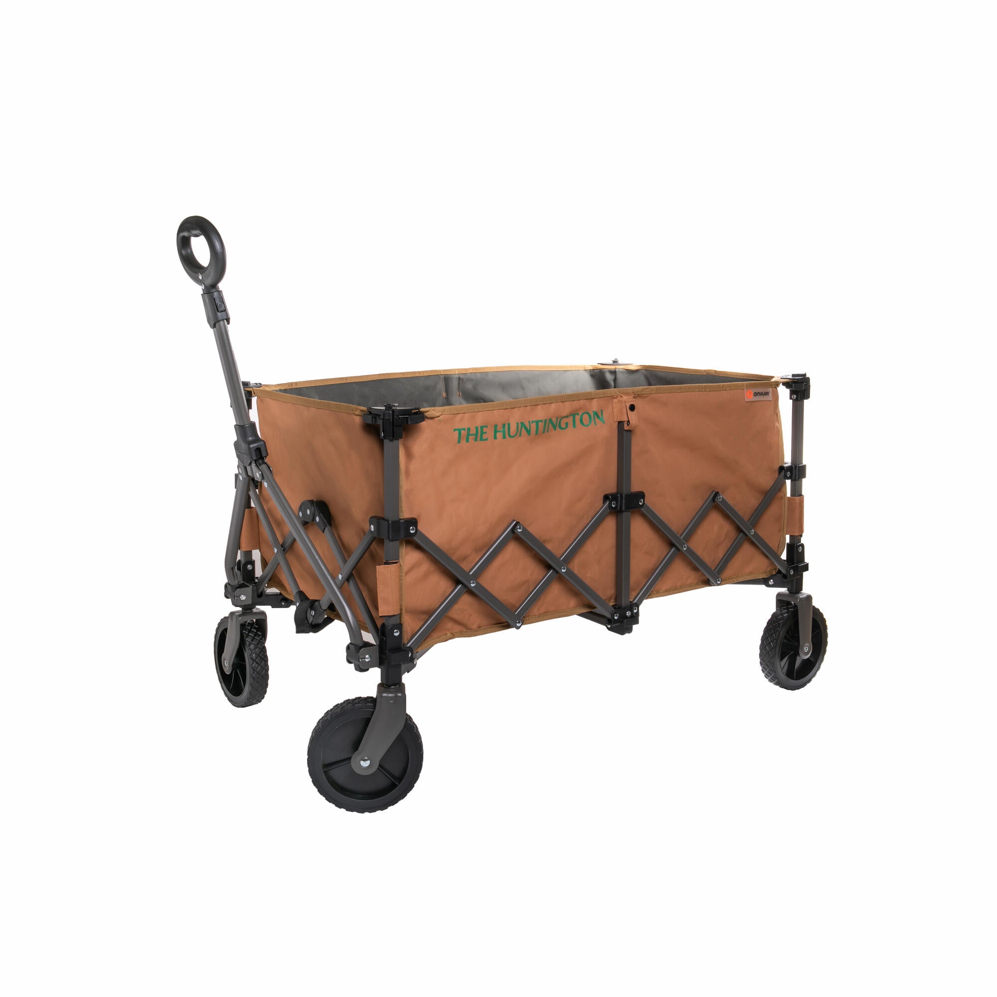 Haul plants, flea market finds, four-legged friends, and more with our deluxe, foldable Huntington cart. This sturdy cart has 360° wheels, making it easy to maneuver, and an adjustable handle that you can set to the height that is perfect for you. The cart is made from a heavy-duty nylon canvas fabric, which makes the cart strong yet lightweight.