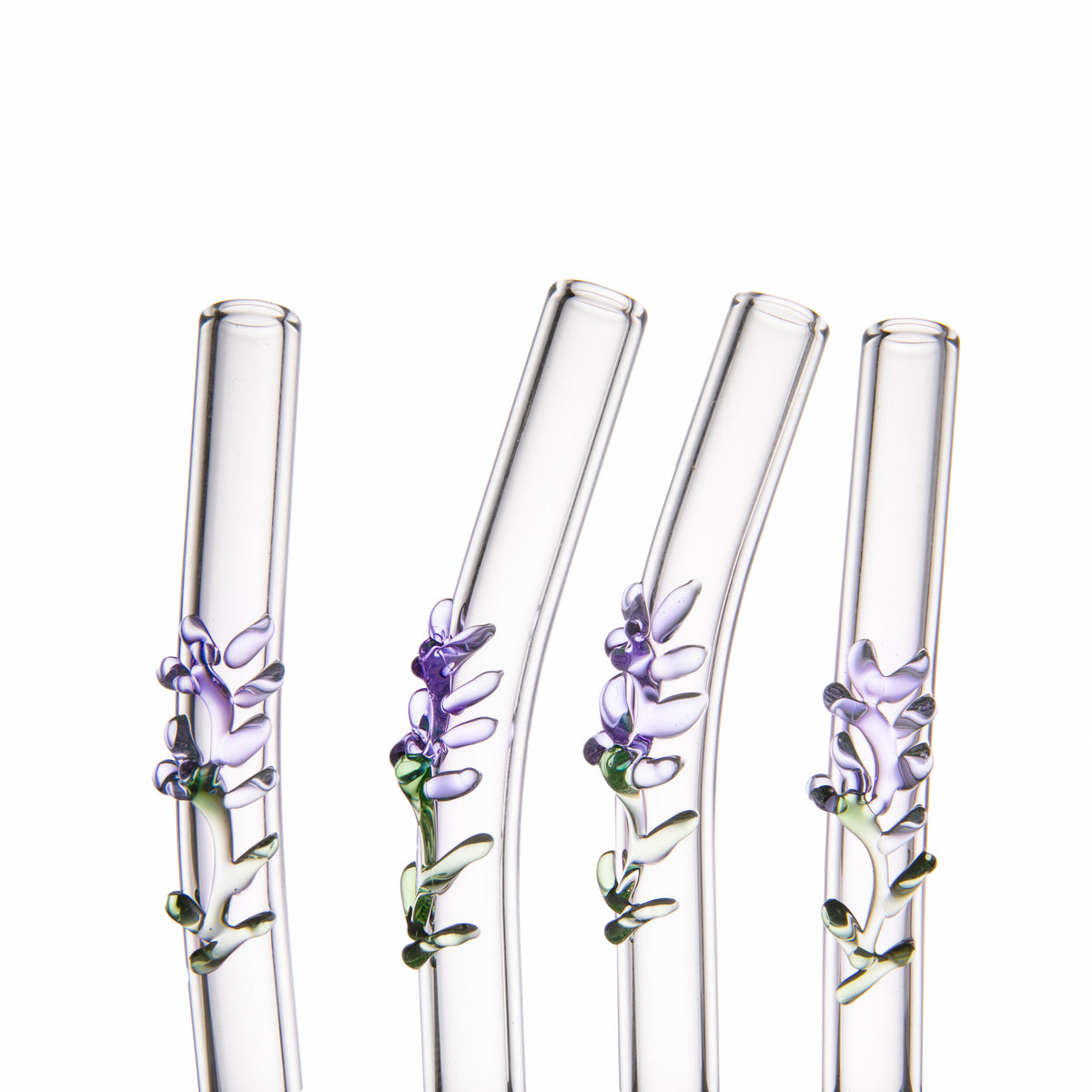 LAVENDER GLASS DRINKING STRAWS