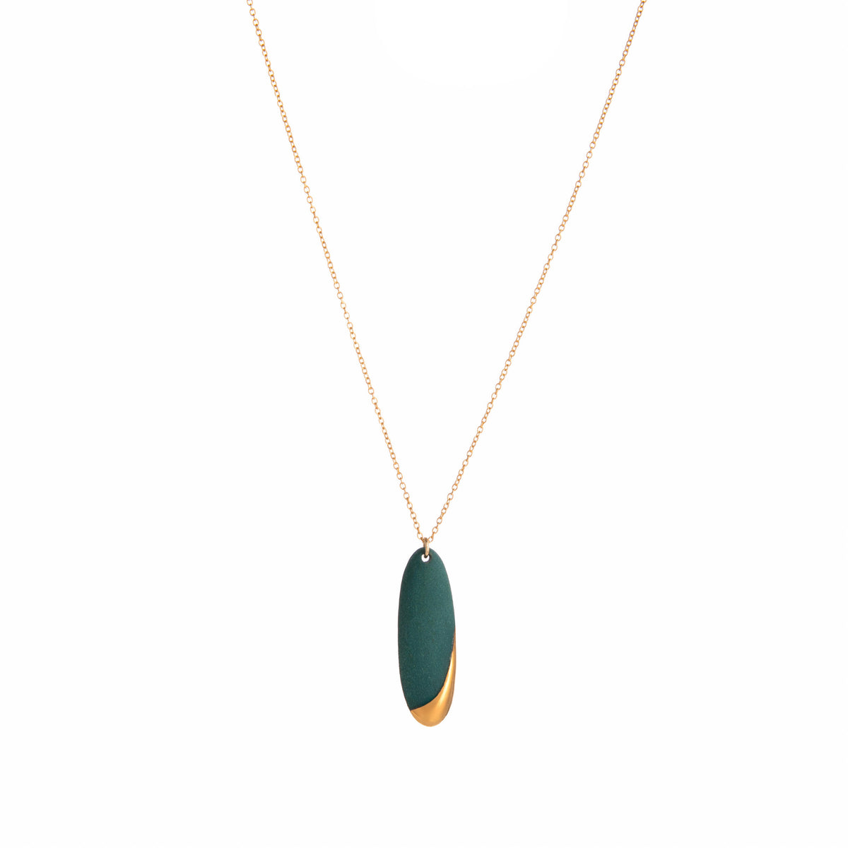 LONG OVAL GOLD-DIPPED NECKLACE