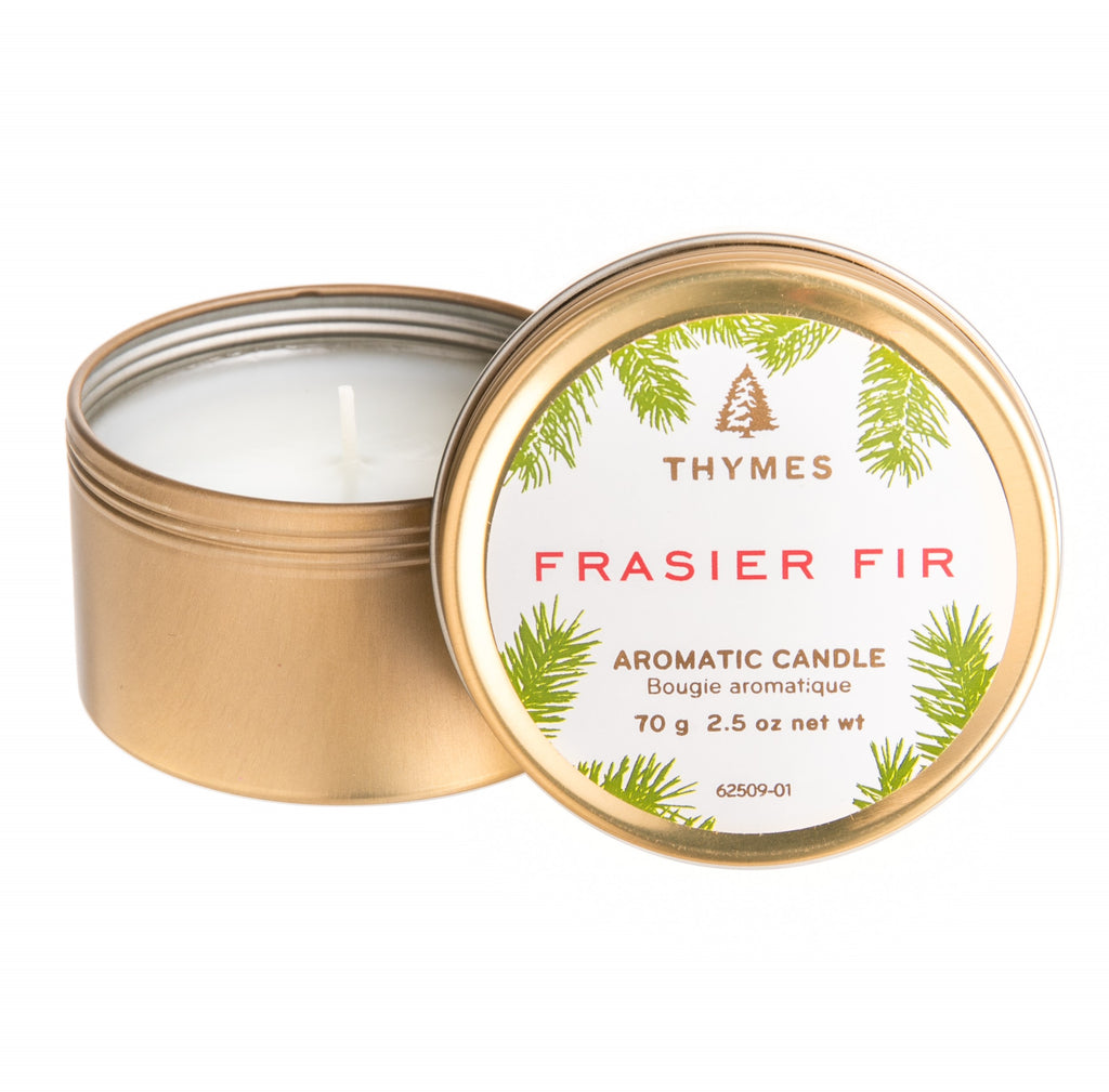 This perfectly sized gold travel tin candle allows you to bring the scent of Siberian Fir needles, cedarwood and relaxing sandalwood with you anywhere you go.