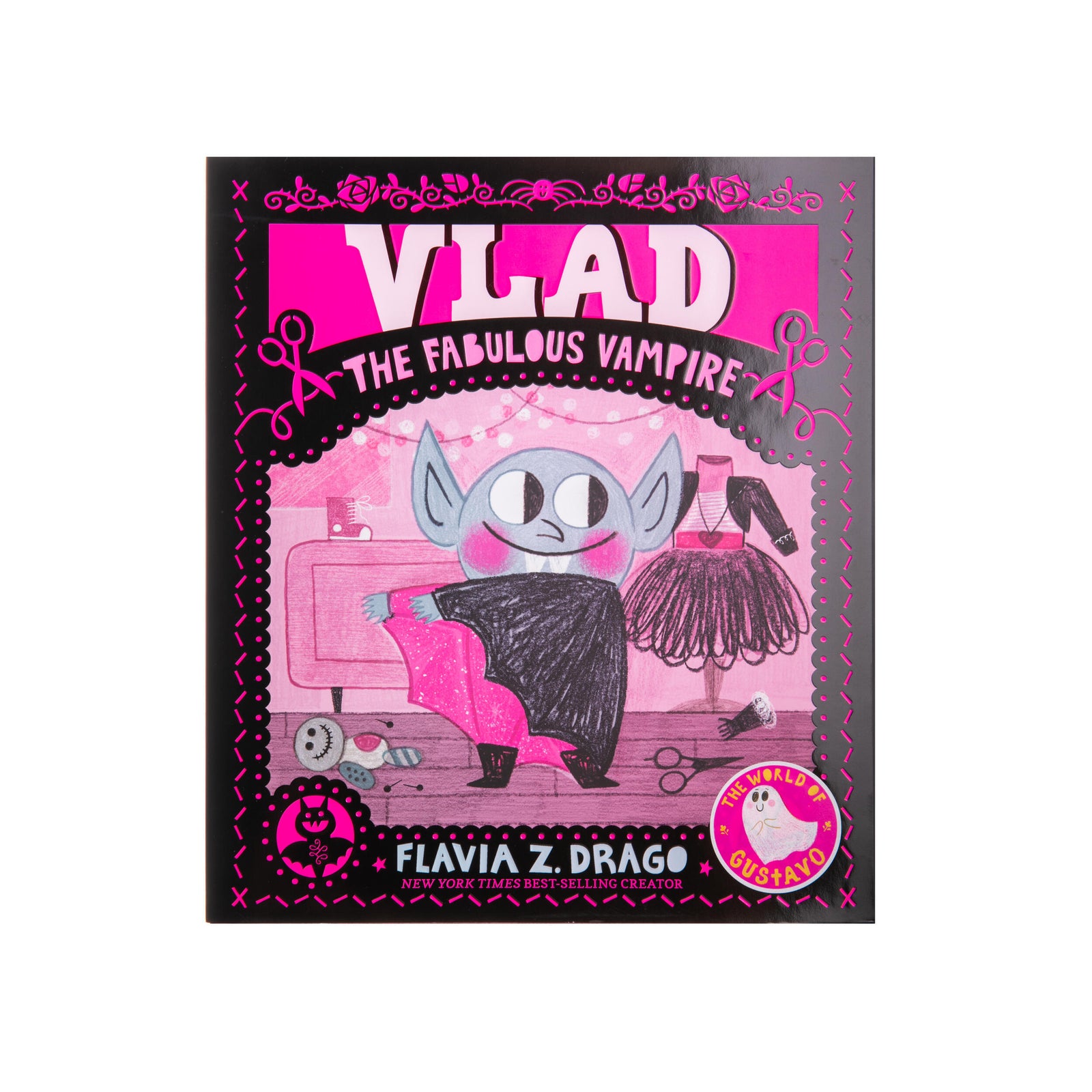 Book cover of 'Vlad the Fabulous Vampire' with a pink and black design.
