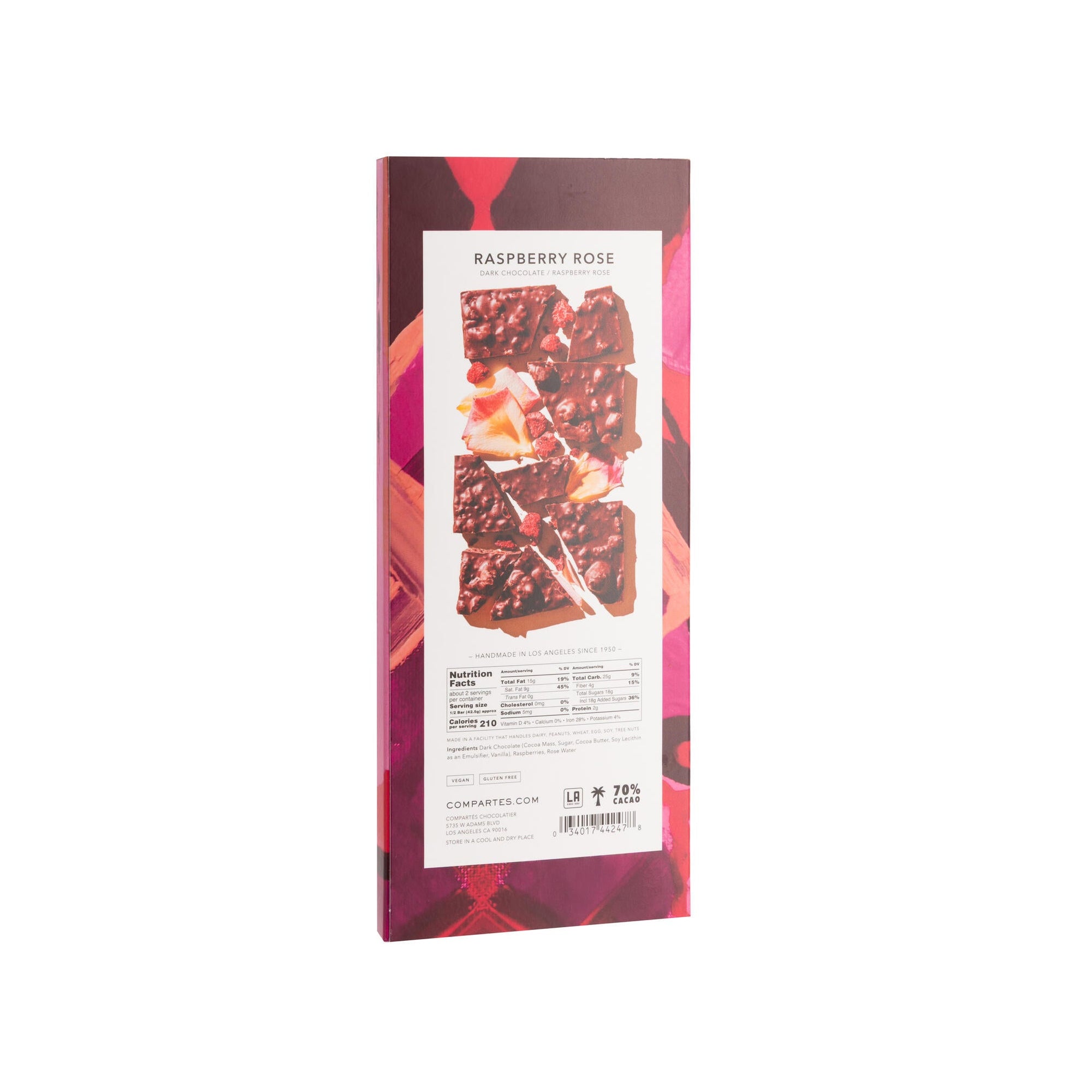 Chocolate bar with a colorful packaging on a white background