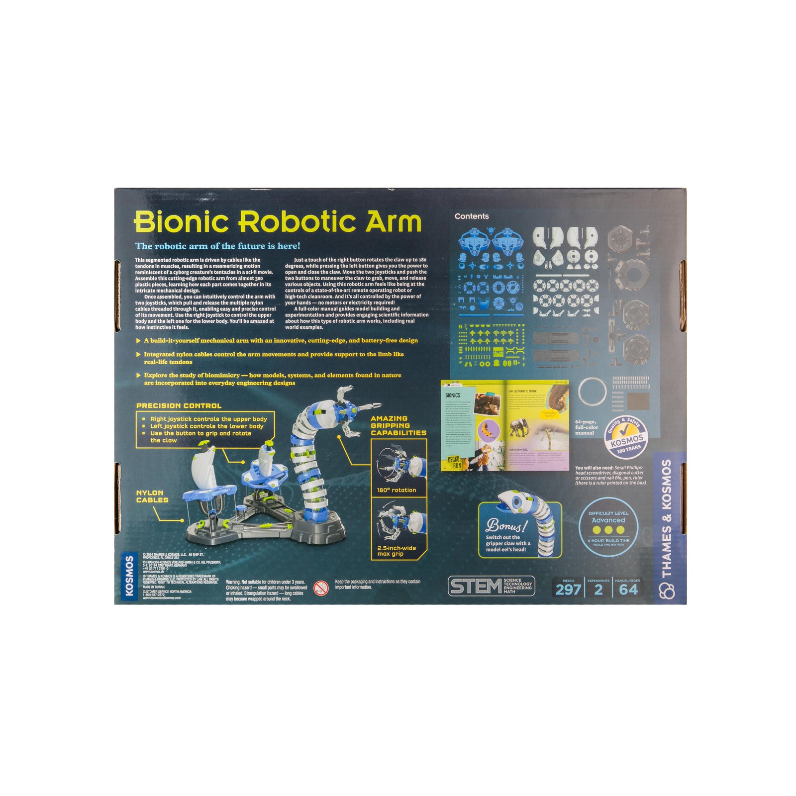 Box of Bionic Robotic Arm STEM experiment kit on a white background