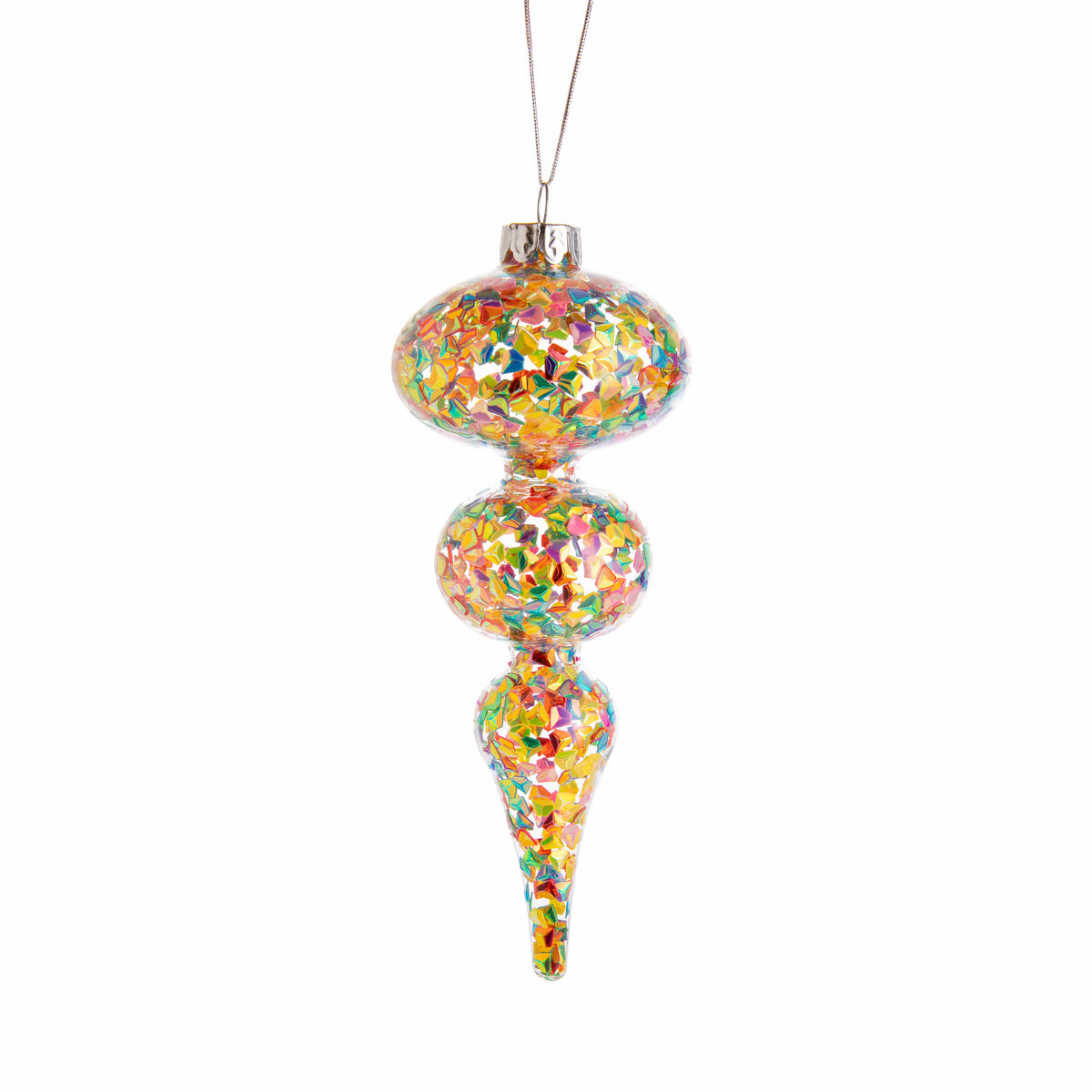 SEQUIN CONFETTI ORNAMENT - TRIPLE DROP