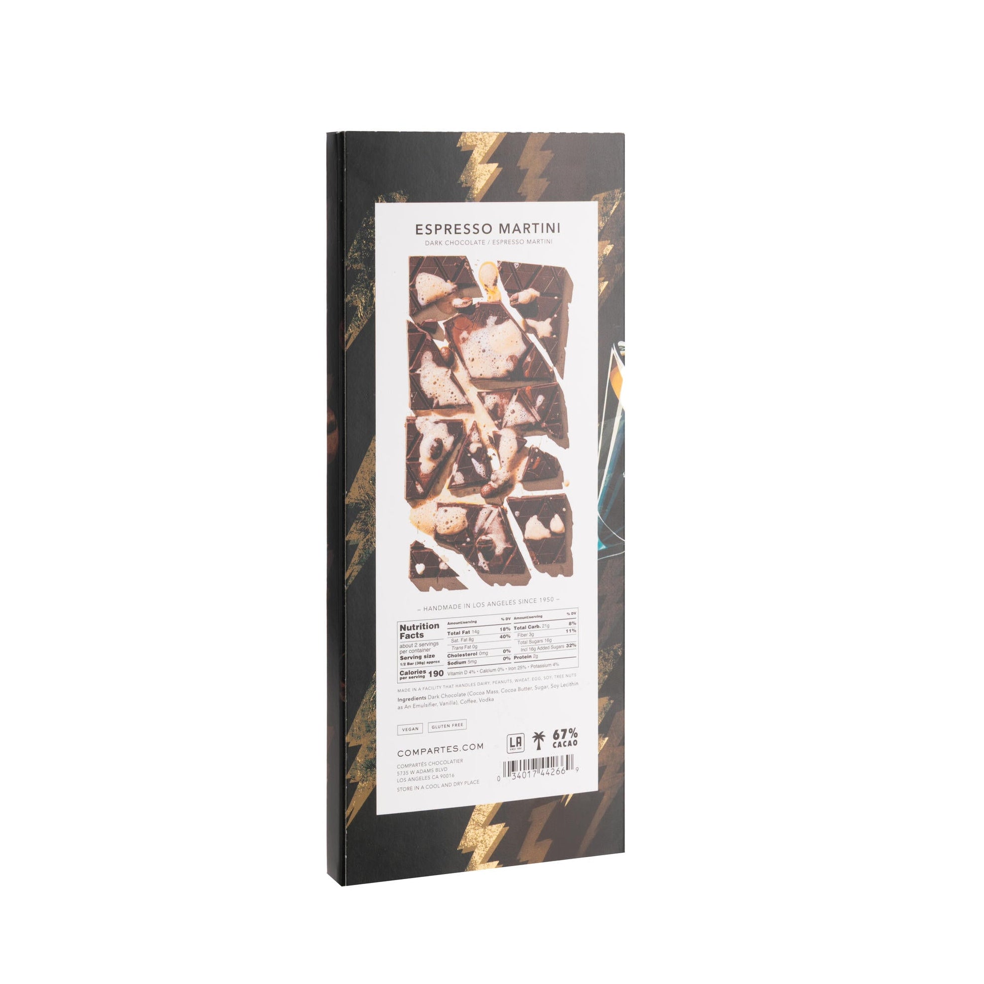 Compartes Espresso Martini coffee chocolate bar on a white background