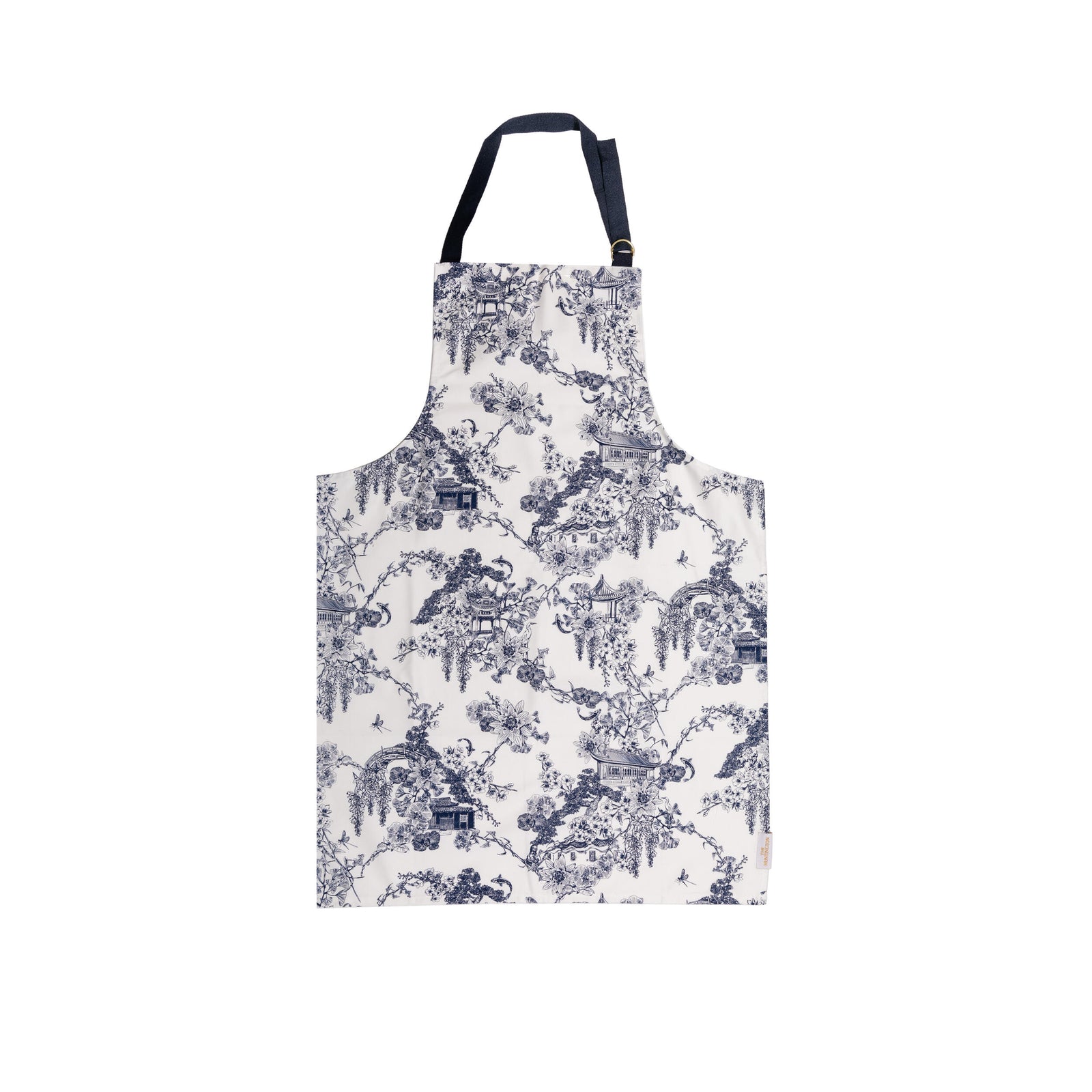 This stunning apron features our exclusive Asian Gardens toile print. The sturdy construction of the high-quality canvas makes it perfect for everyday cooking. 