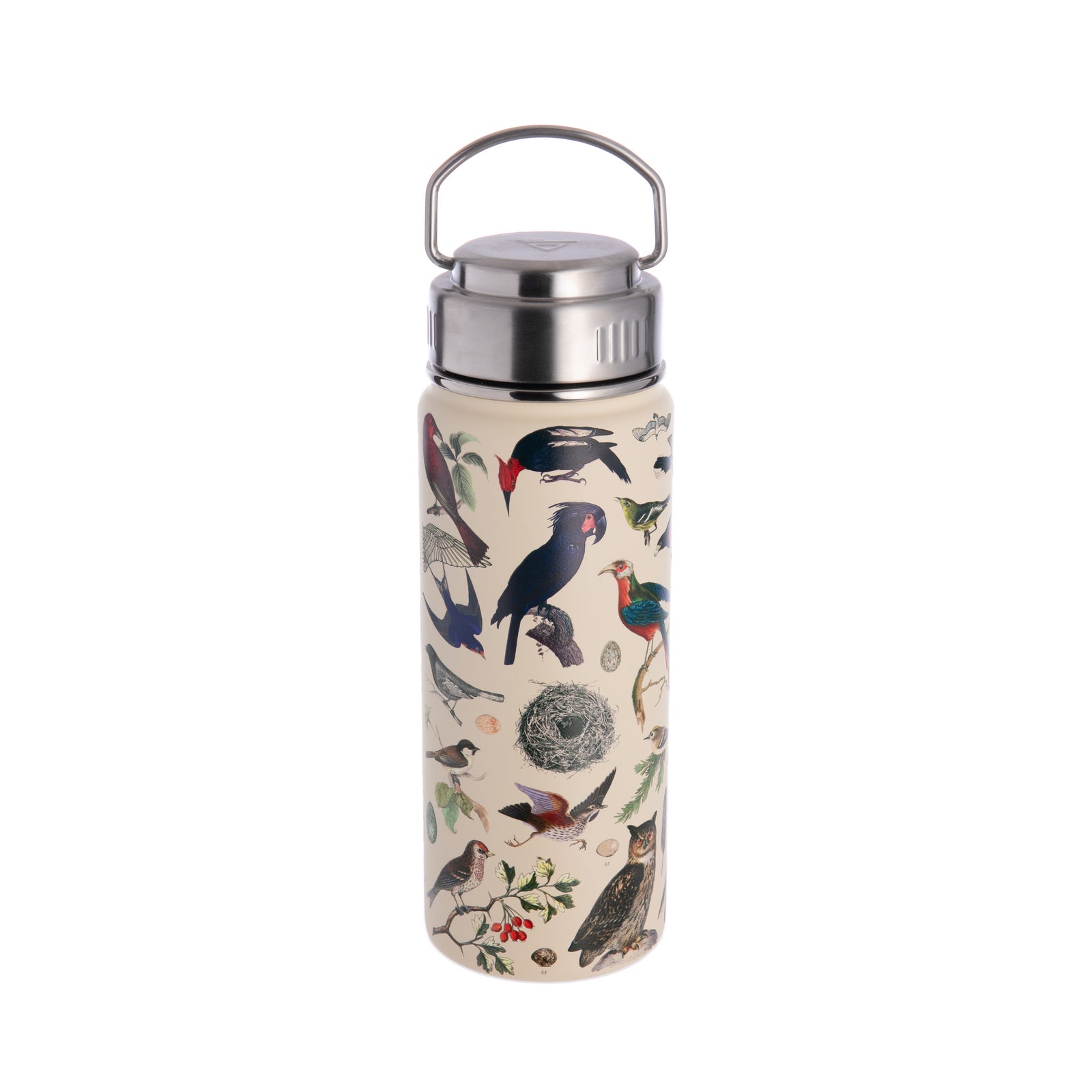 This bird hydration bottle may be perfect to take on your birdwatching trips. With a textured design for a tactile experience, this flask will keep your drink hot or cold. Vacuum insulated 18 oz capacity Materials: High grade stainless steel, silicone seal on cap Dimensions: 8.75" x 2.75" BPA-free
