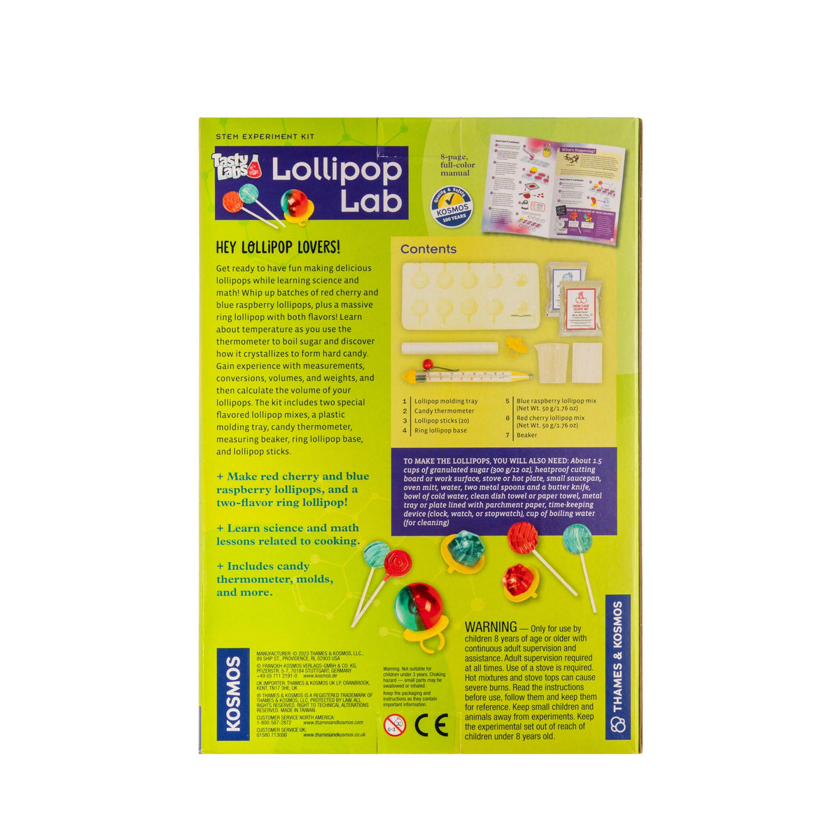 Lollipop Lab product packaging with colorful text and graphics on a white background