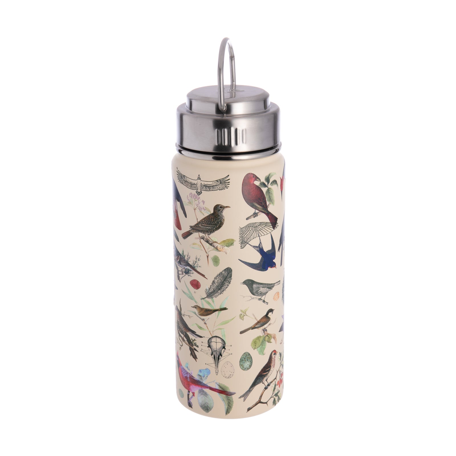 This bird hydration bottle may be perfect to take on your birdwatching trips. With a textured design for a tactile experience, this flask will keep your drink hot or cold. Vacuum insulated 18 oz capacity Materials: High grade stainless steel, silicone seal on cap Dimensions: 8.75" x 2.75" BPA-free