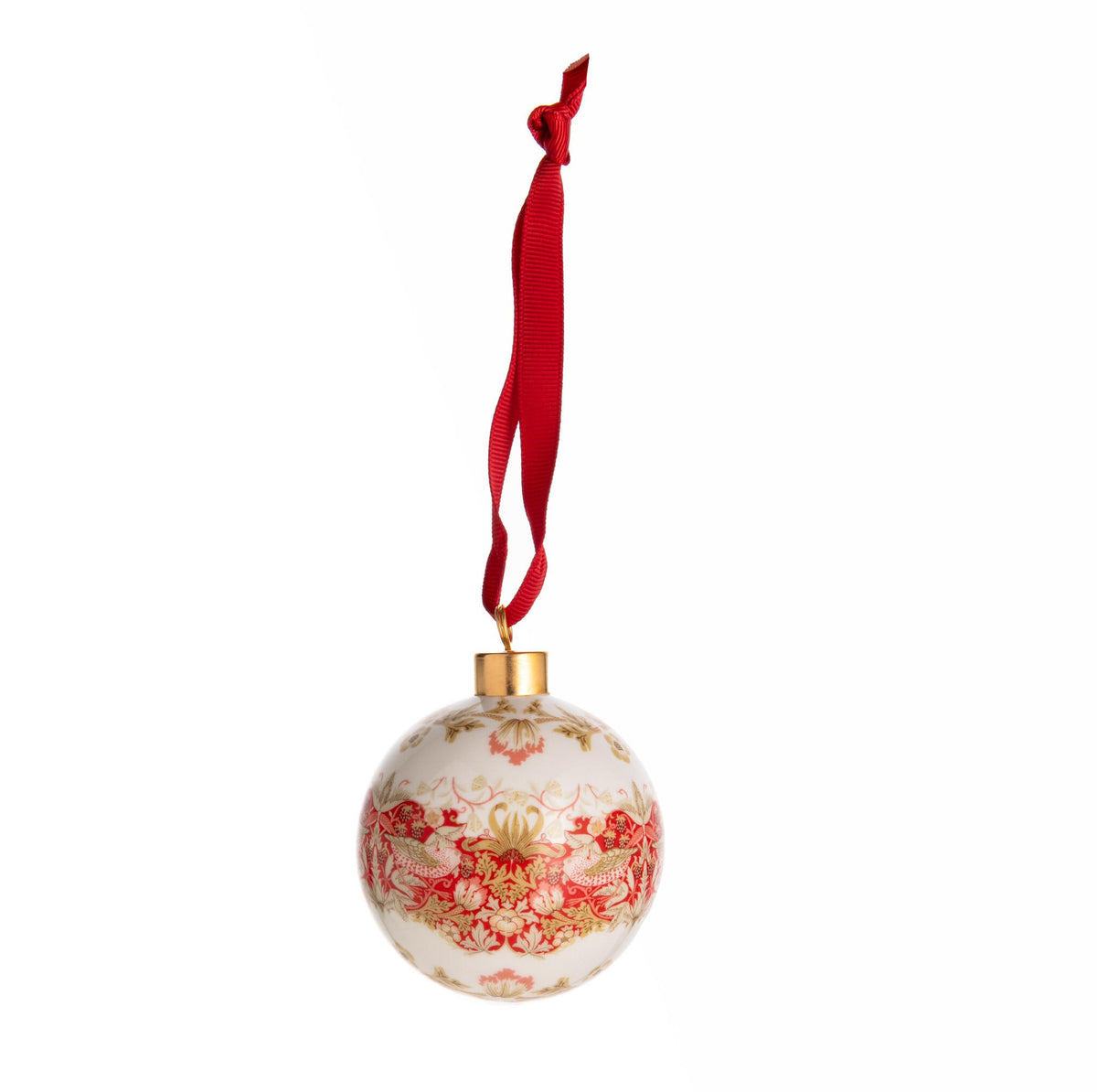 STRAWBERRY THIEF BAUBLE ORNAMENT
