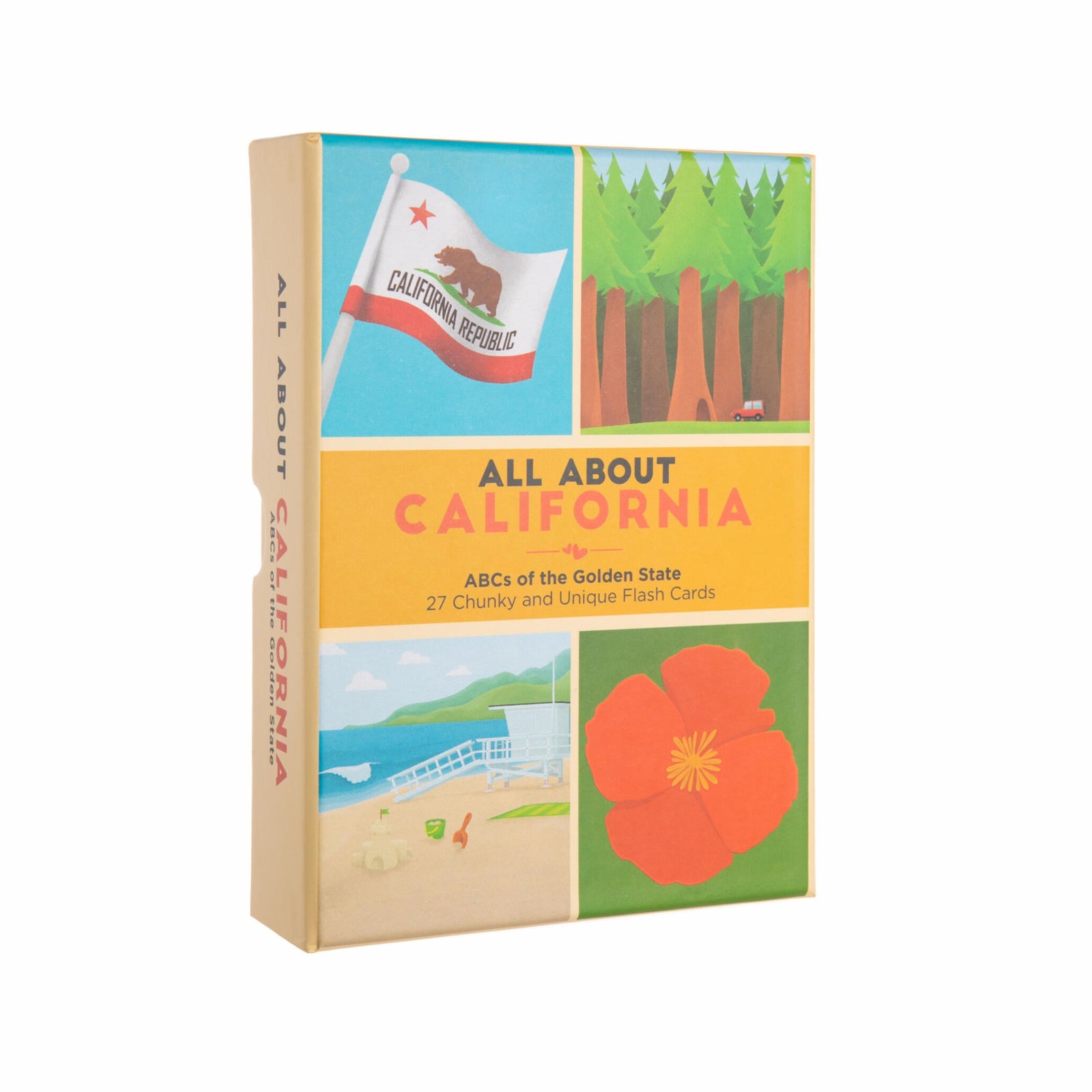 Collection of colorful educational cards on a white background