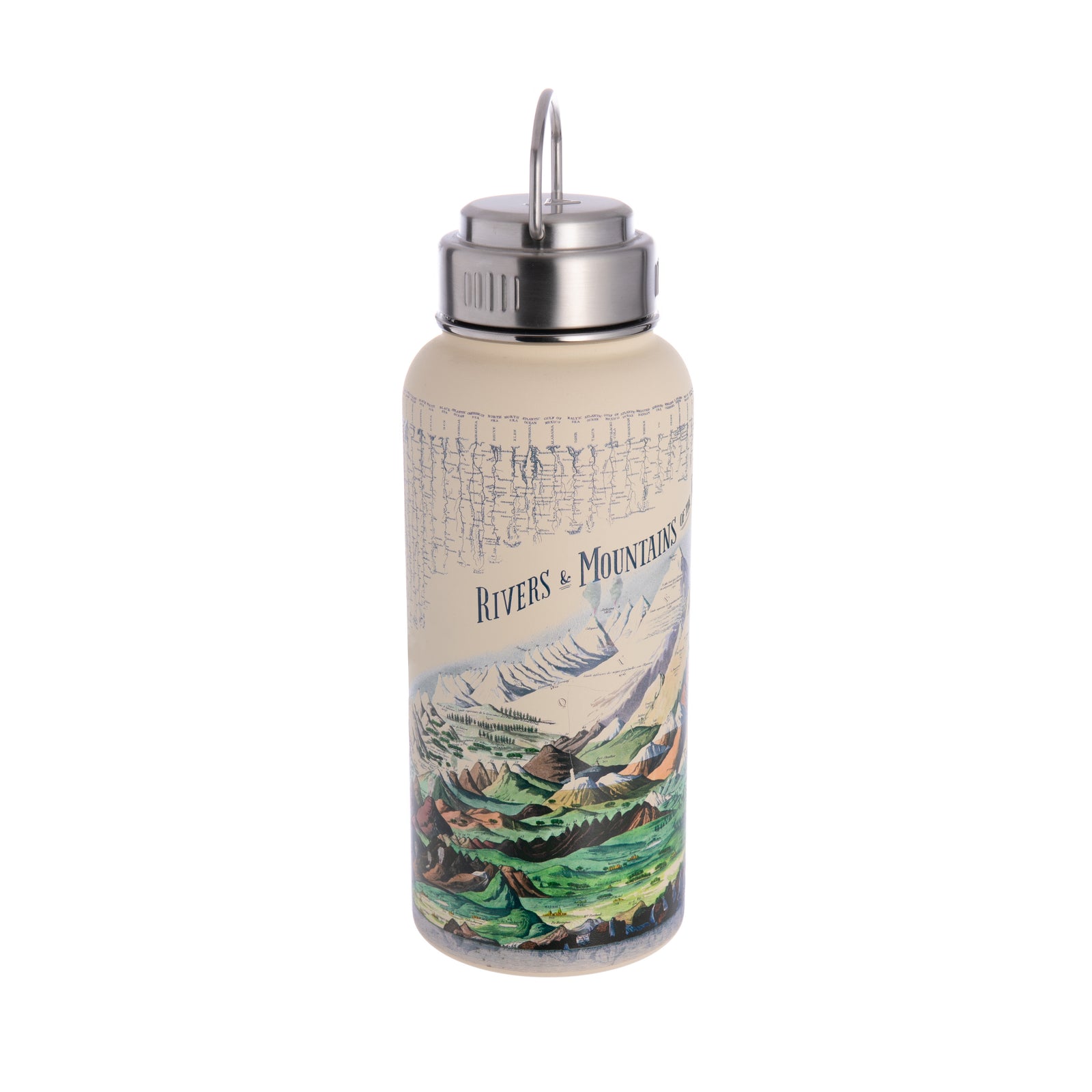 Great for taking with you on hikes, or for when you're at your office desk dreaming of nature. With a textured design for a tactile experience, this flask will keep your drink hot or cold. Vacuum insulated 32 oz capacity Materials: High grade stainless steel, silicone seal Dimensions: 9.25" x 3.75" Hand wash BPA-free