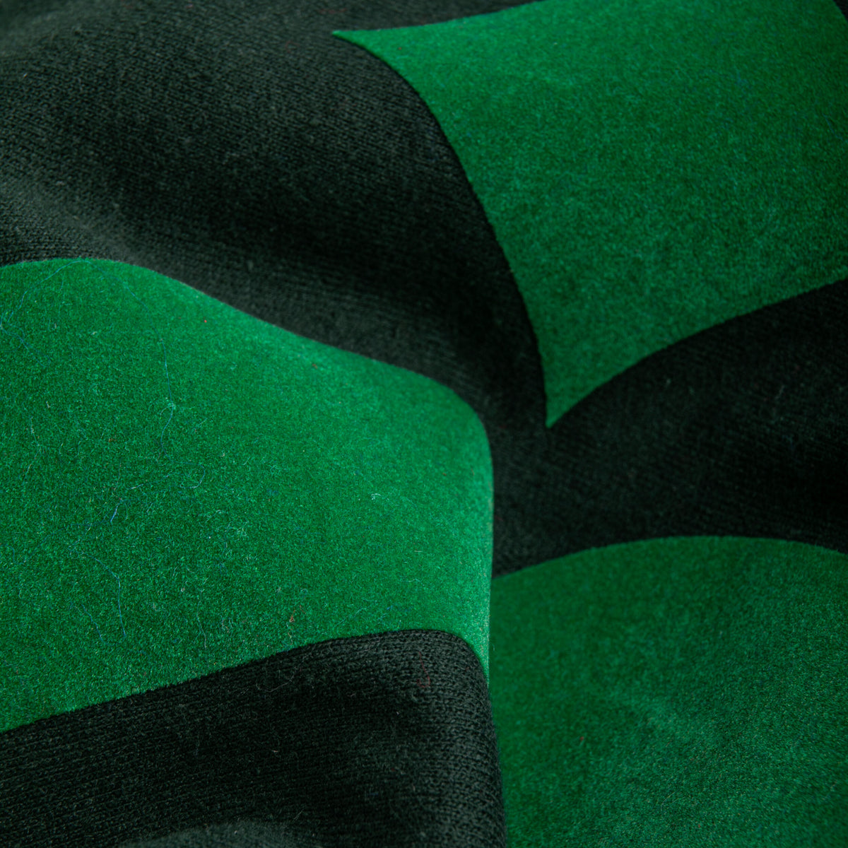 Close-up of green and black textured fabric