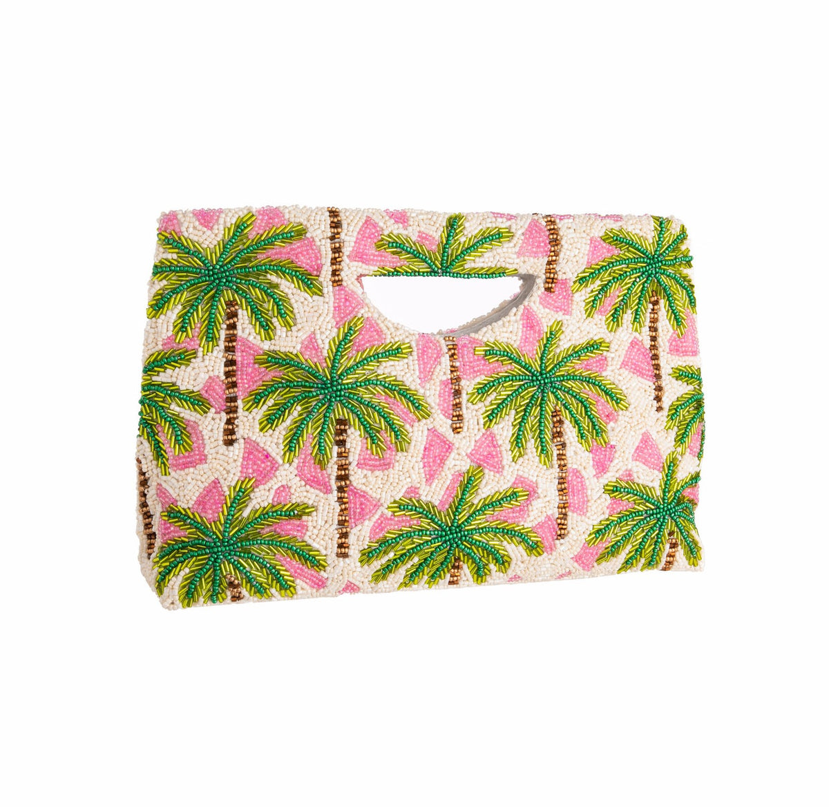 PALM TREE BEADED CLUTCH