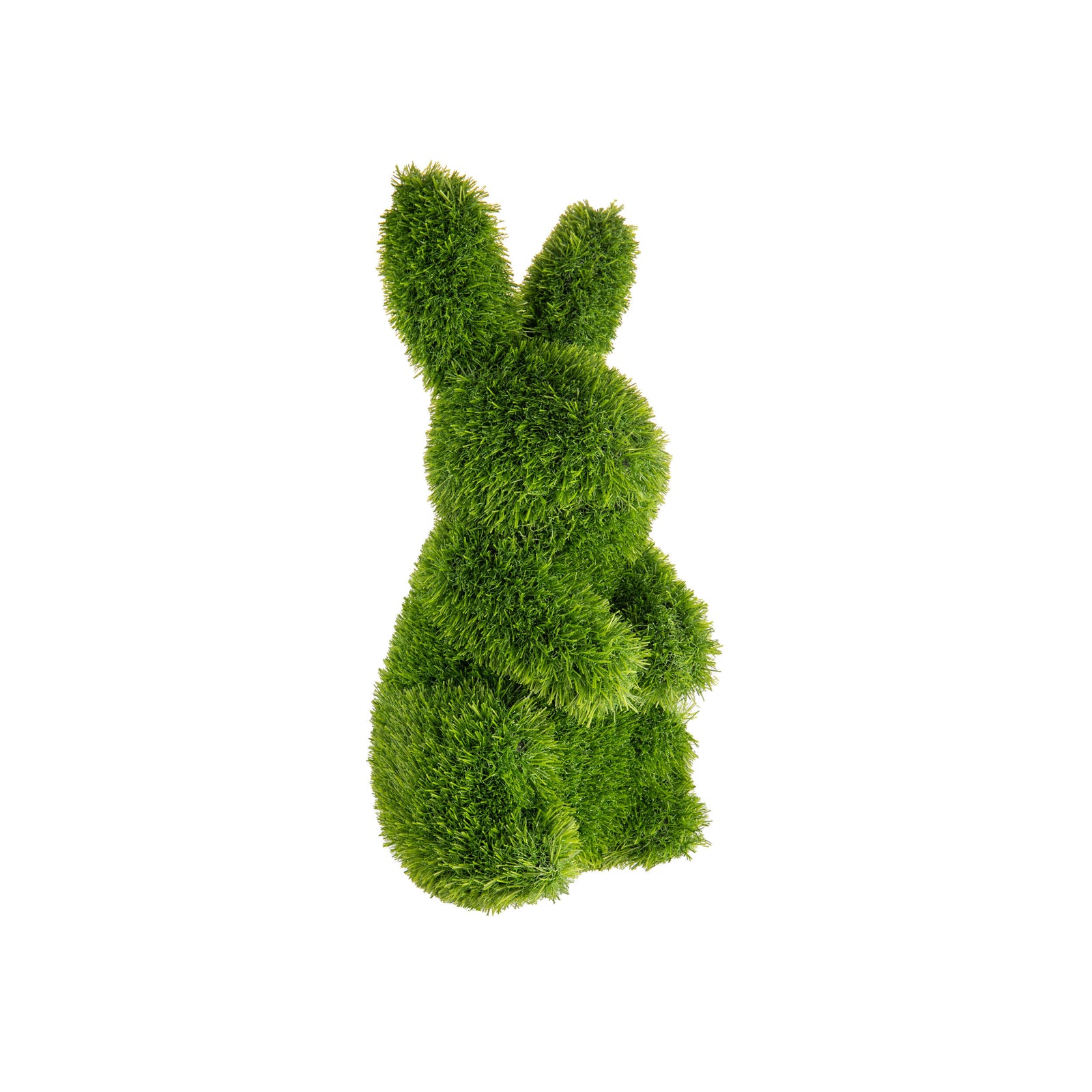 Green rabbit-shaped decorative item on a white background