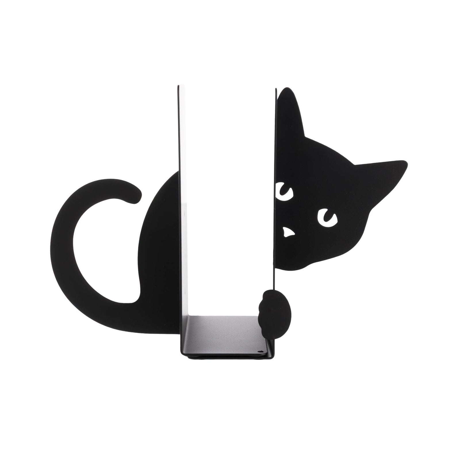 This charming kitty is just the purrfect companion for your favorite books. Made from sturdy painted metal, simply place each bookend either side of your books for an instantly cute and eye-catching home decor accent. The base of each piece has non-slip feet to keep books in place.