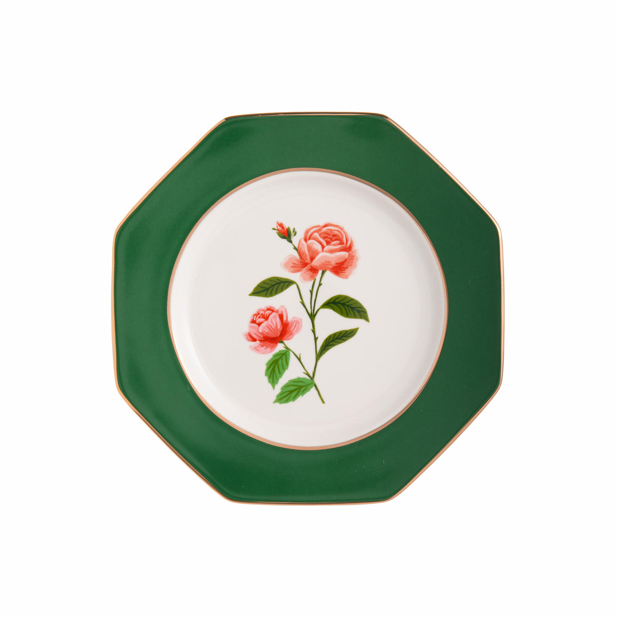 BOTANICAL PORCELAIN DESSERT PLATE SET