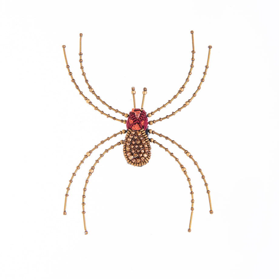 Gold & Red Spider Pin