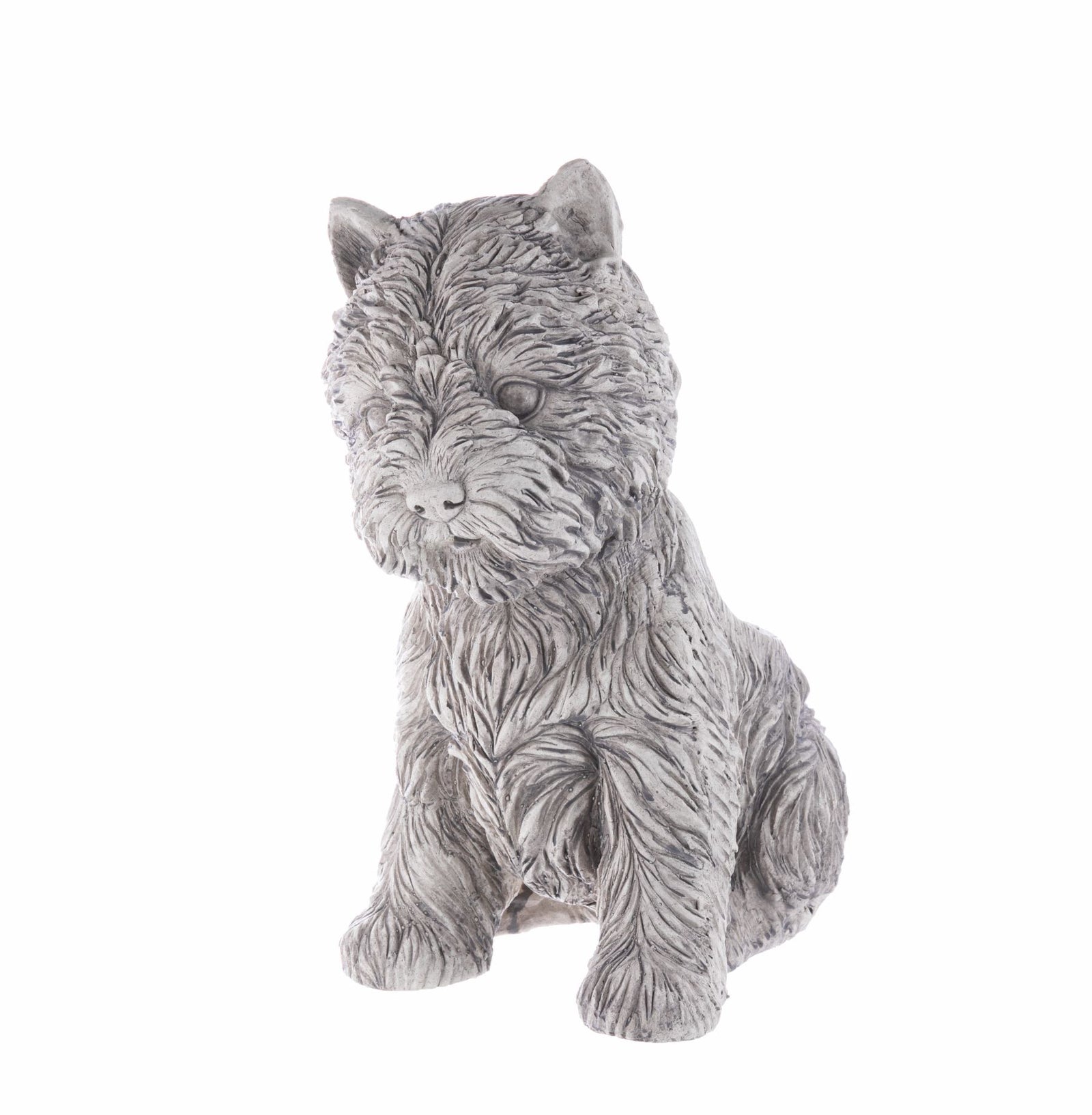 Garden looking a little rrrruff? Smarten it up with this charming dog-shaped planter. Made from a durable polyresin with a ceramic grey finish, this pretty planter is the perfect vessel for any flower. It will add a whimsical accent to any balcony, patio, or backyard space. Dimensions: 14.5" x 9"