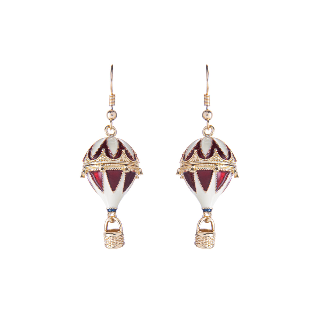 The sky's the limit with these gorgeous Hot Air Balloon earrings! Level up your daily look with these beautifully hand-enameled drop earrings. 