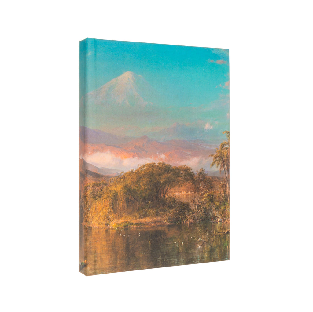 Frederic Church was one of the leading American landscape painters of the 19th century. Chimborazo (c.1884) is one of three monumental canvases that resulted from two trips Church made to Ecuador and Colombia in the 1850s. On view in the Virginia Steele Scott Galleries of American Art. This hardback journal is wrapped with a high-quality reproduction of the painting, and includes high quality, cream colored lined paper and a grosgrain ribbon bookmark. Huntington exclusive Hardback lined journal Dimensions: 