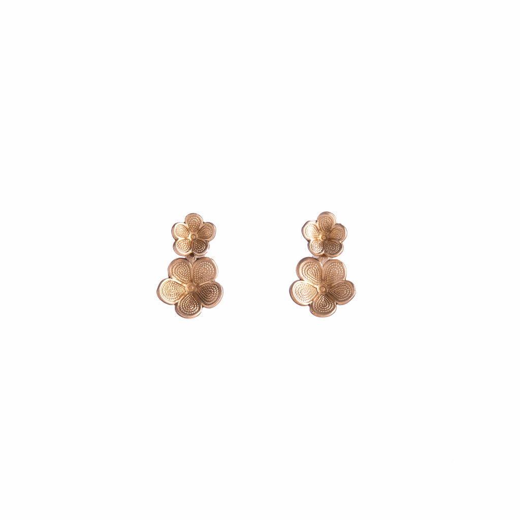 Embrace the beauty of spring with these stunning cherry blossom studs! These exquisite Earrings are crafted from high-quality brass with intricate designs.