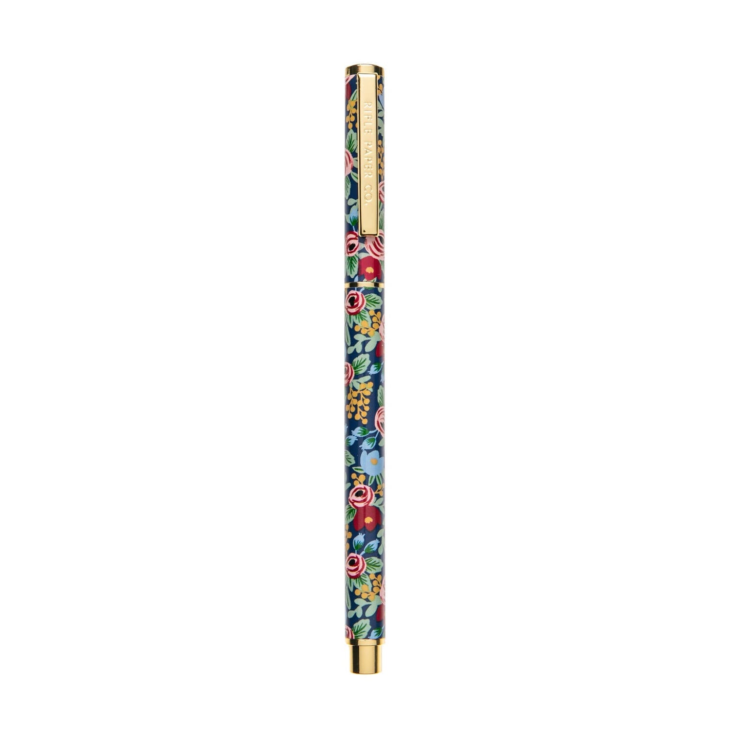 Whether crossing off your to-do list or jotting in your journal, this comfortably weighted rollerball pen turns handwriting into an easy, and wonderfully chic habit. Material: stainless steel body with brass accents Dimensions: 5.38" long 0.5mm rollerball tip with black ink Refillable